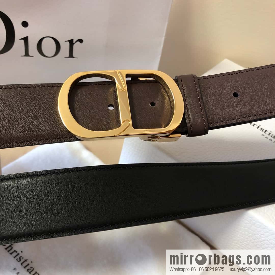 Dior CD clip buckle, first layer cowhide belt 3.5CM