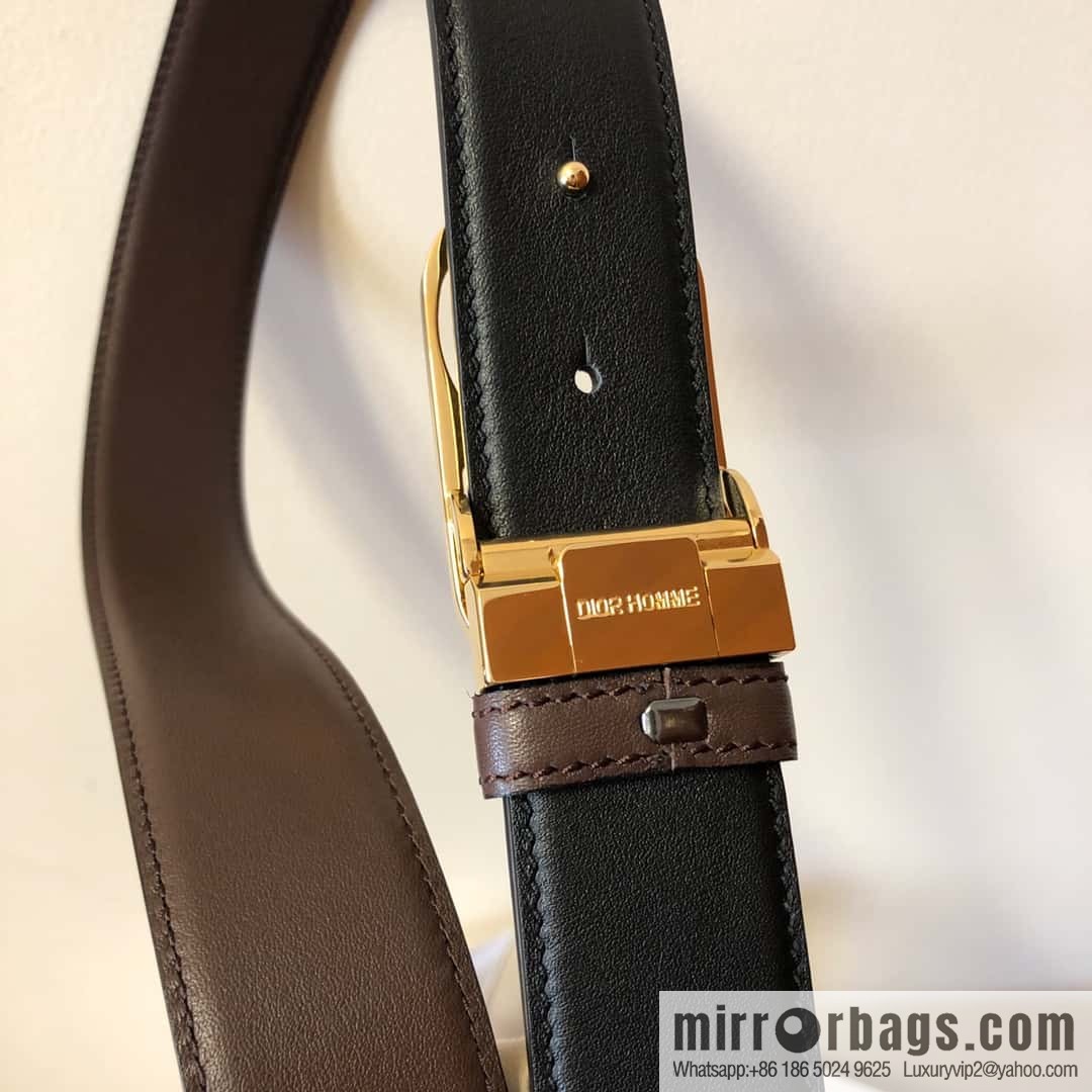 Dior CD clip buckle, first layer cowhide belt 3.5CM