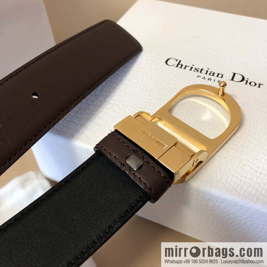 Dior CD clip buckle, first layer cowhide belt 3.5CM