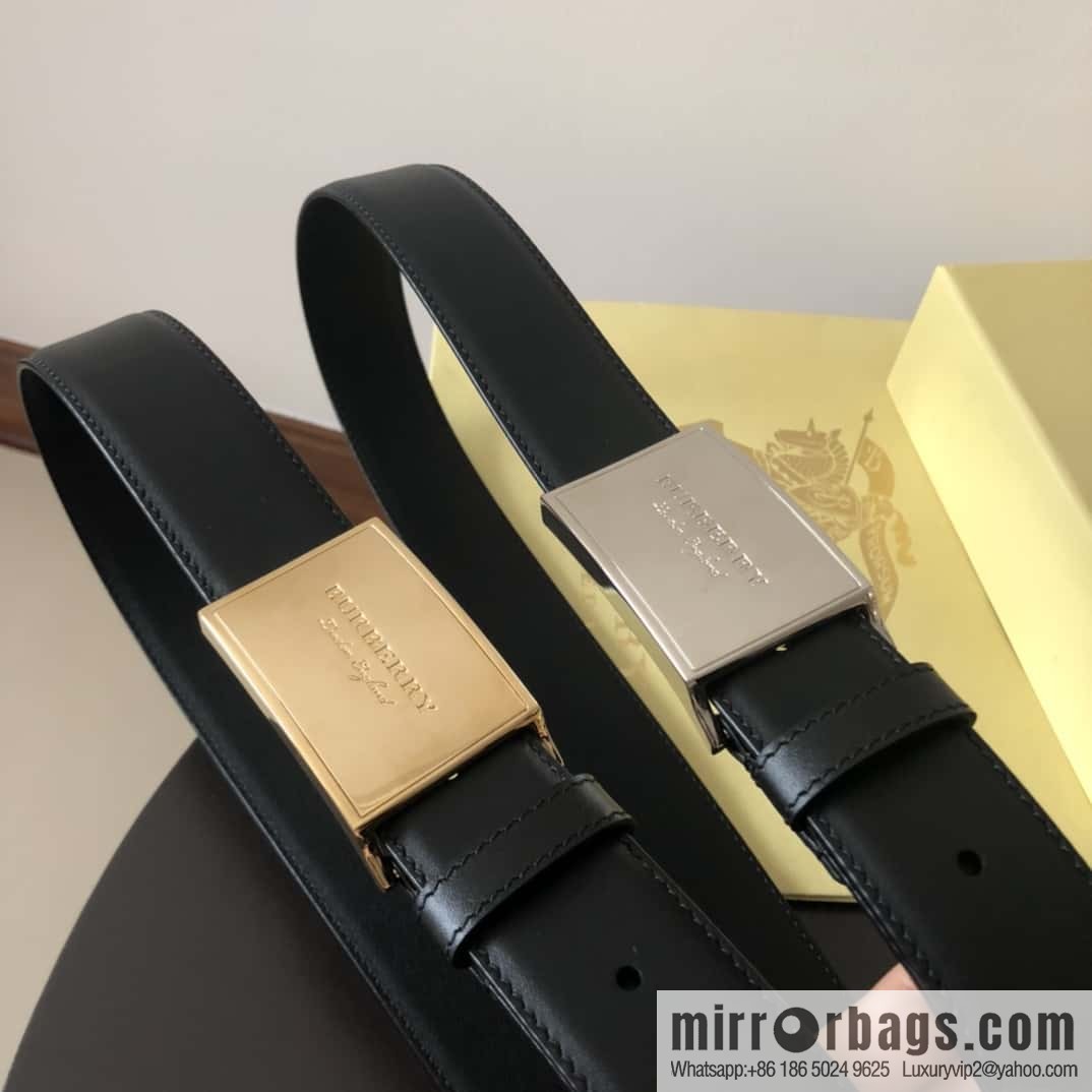 Burberry Classic Board Buckle, Leather Men's Belt 3.5cm