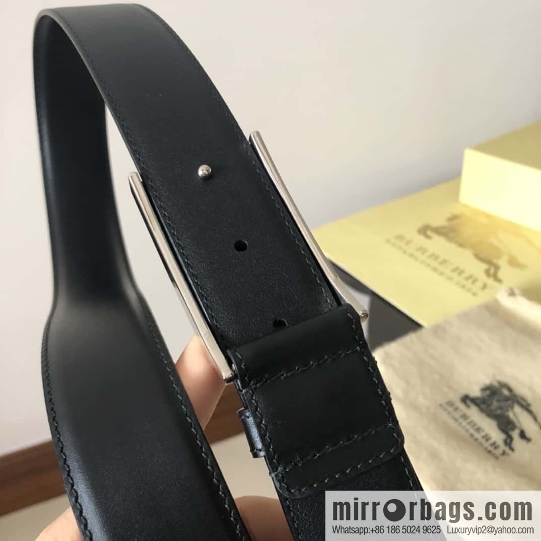 Burberry Classic Board Buckle, Leather Men's Belt 3.5cm