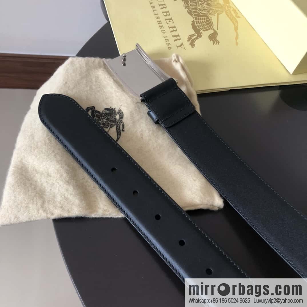 Burberry Classic Board Buckle, Leather Men's Belt 3.5cm