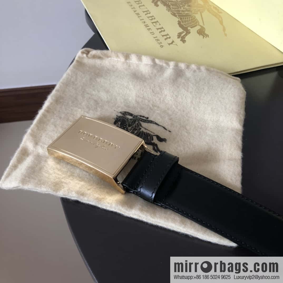 Burberry Classic Board Buckle, Leather Men's Belt 3.5cm