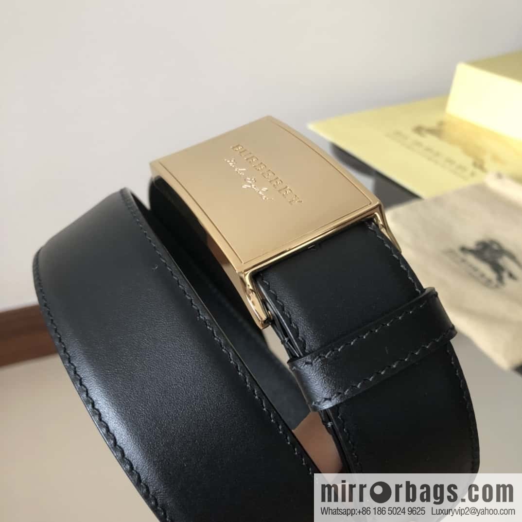 Burberry Classic Board Buckle, Leather Men's Belt 3.5cm