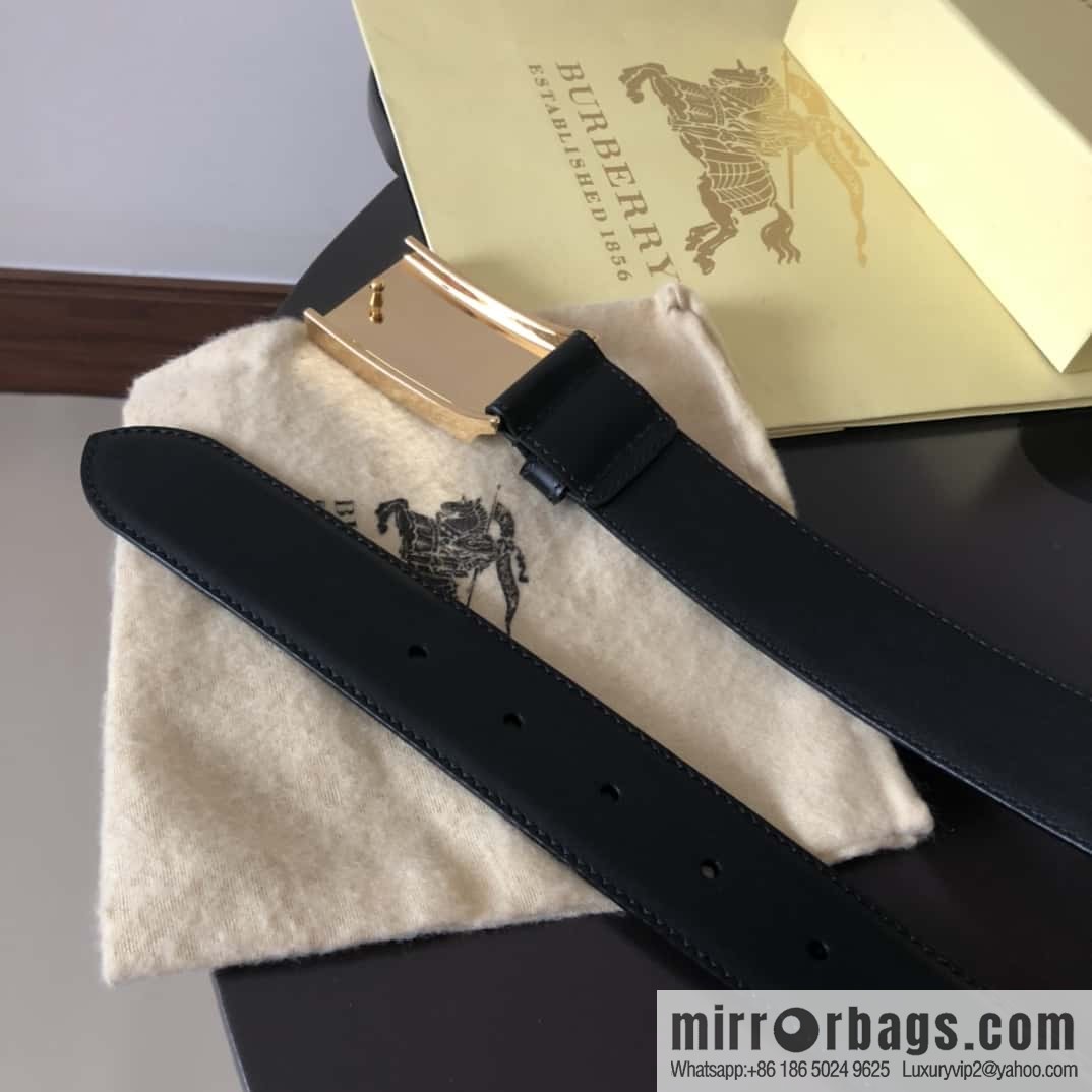 Burberry Classic Board Buckle, Leather Men's Belt 3.5cm