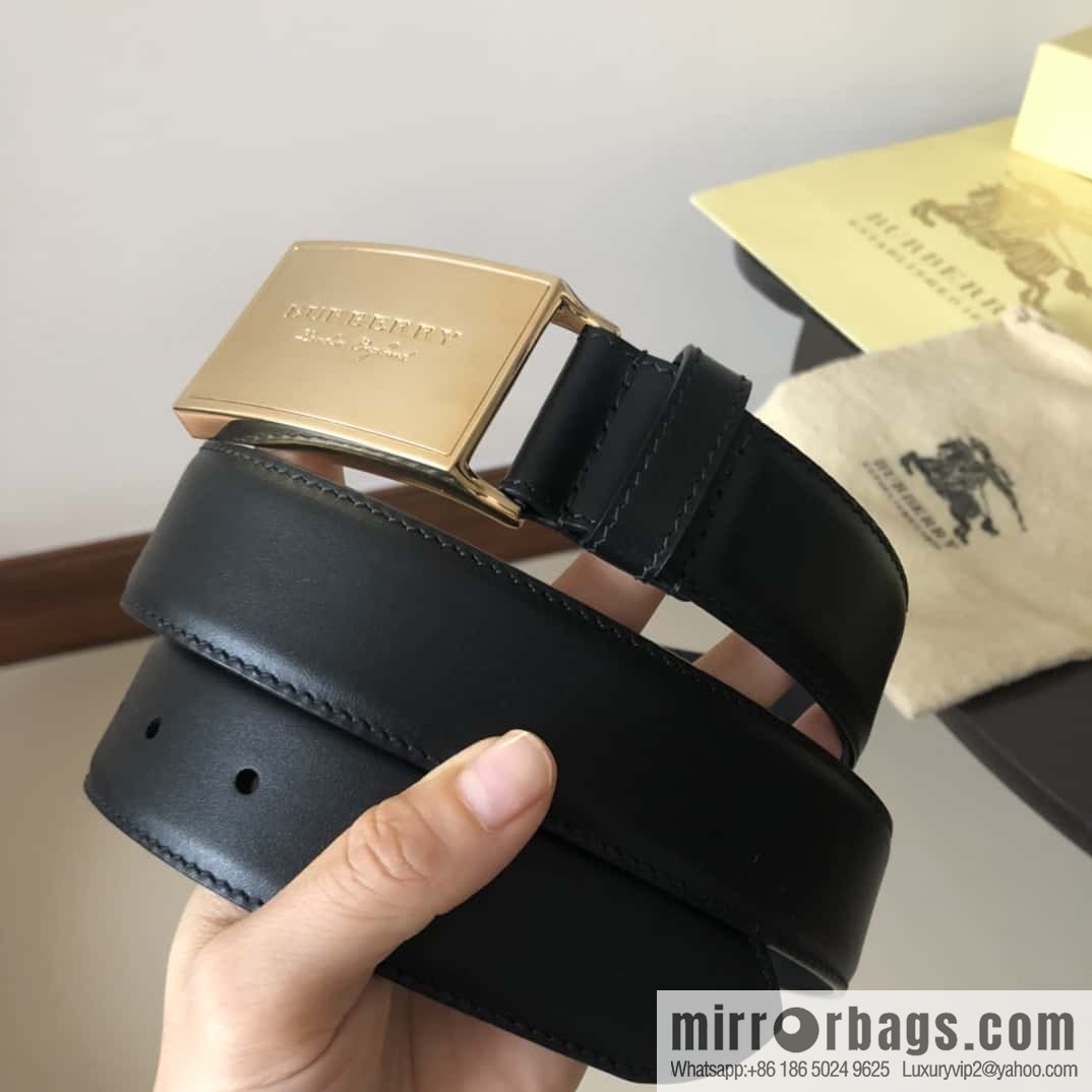 Burberry Classic Board Buckle, Leather Men's Belt 3.5cm