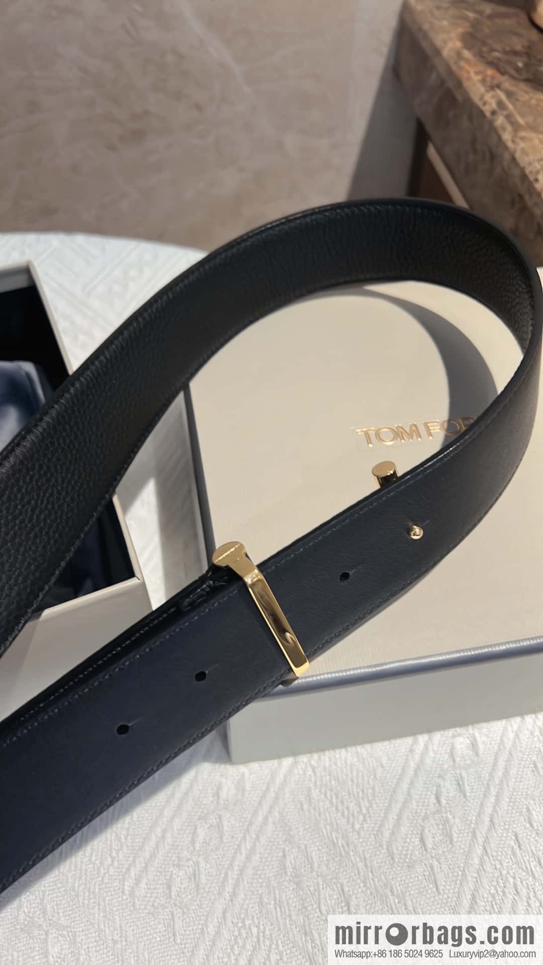 TOMFORD Tom Ford, Men's T-Buckle Double-Sided Belt 4.0cm
