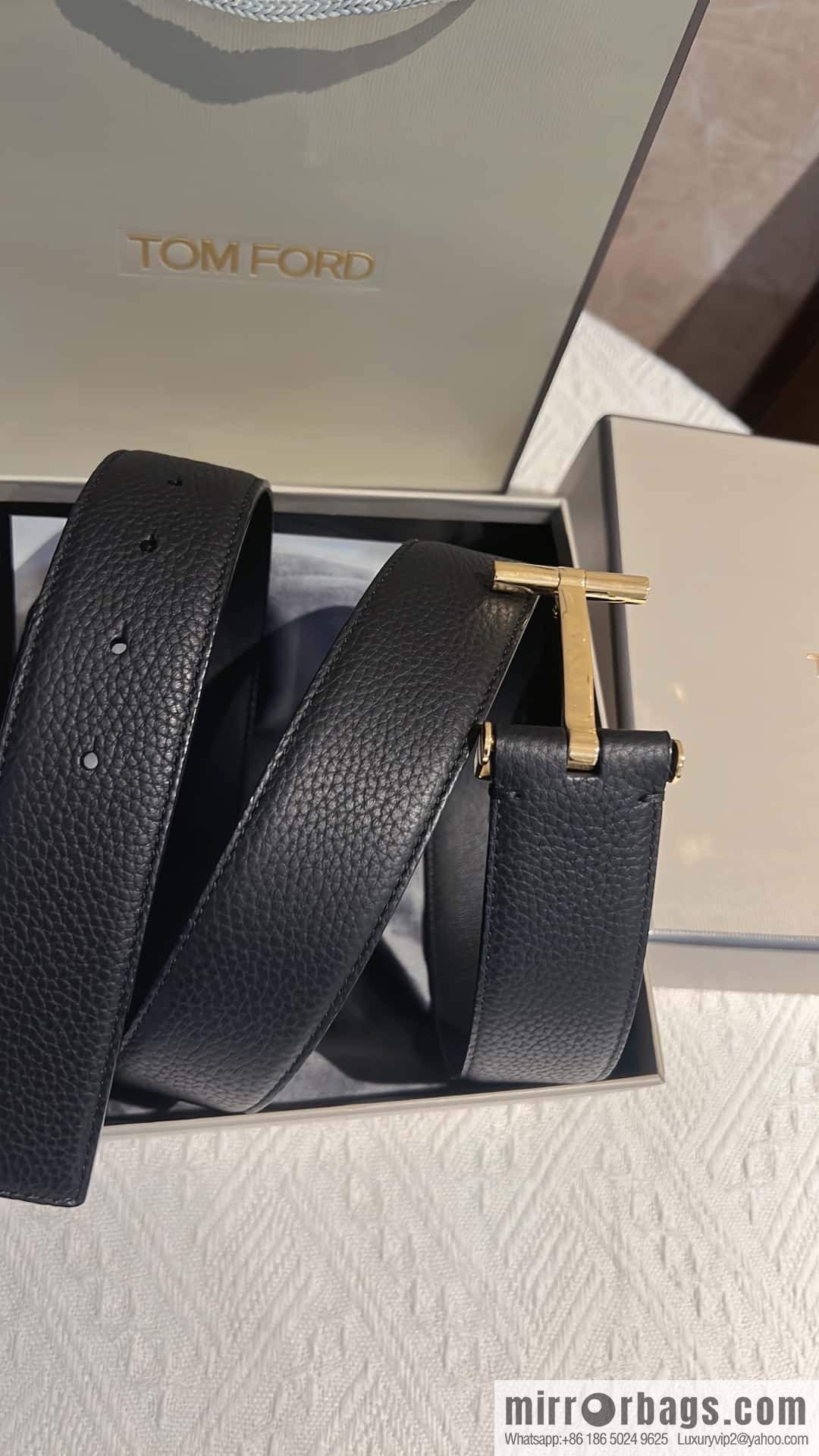 TOMFORD Tom Ford, Men's T-Buckle Double-Sided Belt 4.0cm