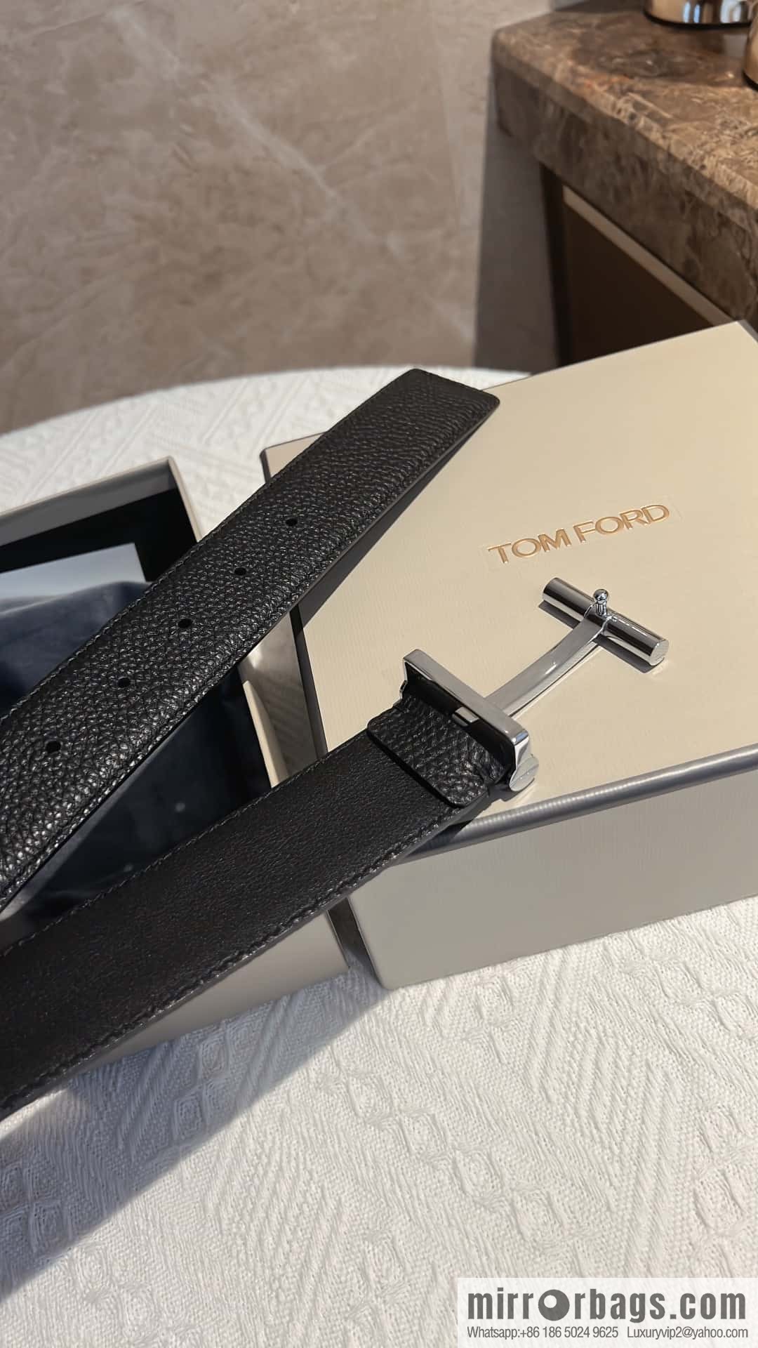 TOMFORD Tom Ford, Men's T-Buckle Double-Sided Belt 4.0cm