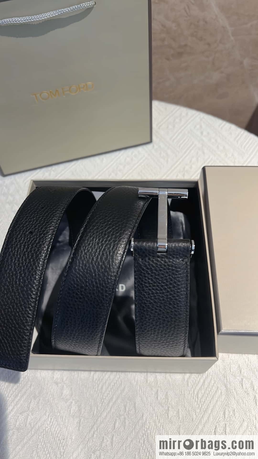 TOMFORD Tom Ford, Men's T-Buckle Double-Sided Belt 4.0cm
