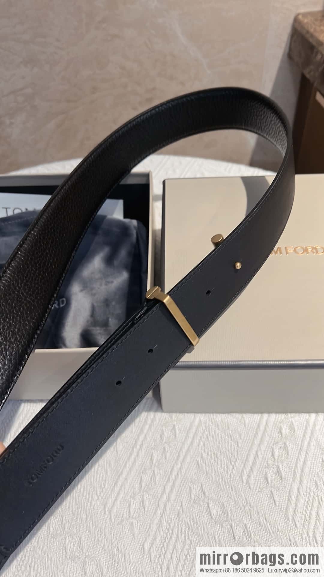 TOMFORD Tom Ford, Men's T-Buckle Double-Sided Belt 4.0cm
