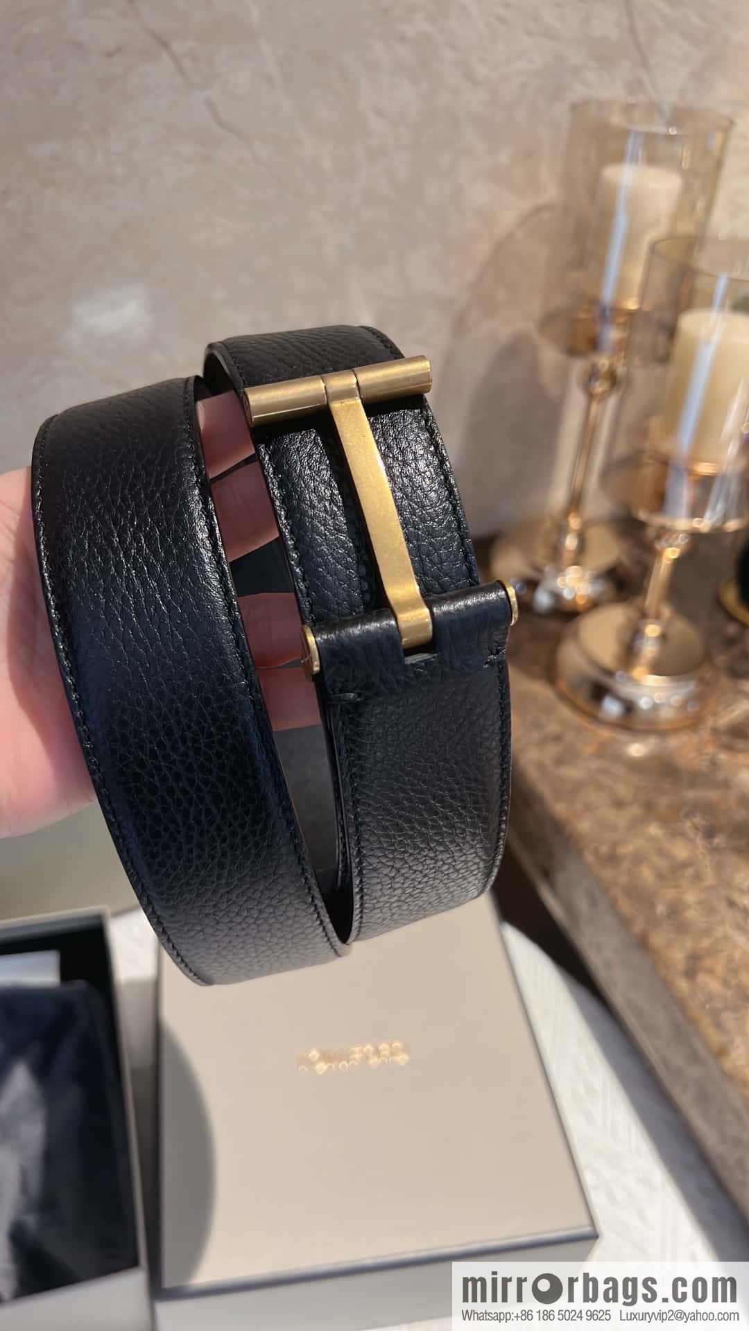 TOMFORD Tom Ford, Men's T-Buckle Double-Sided Belt 4.0cm