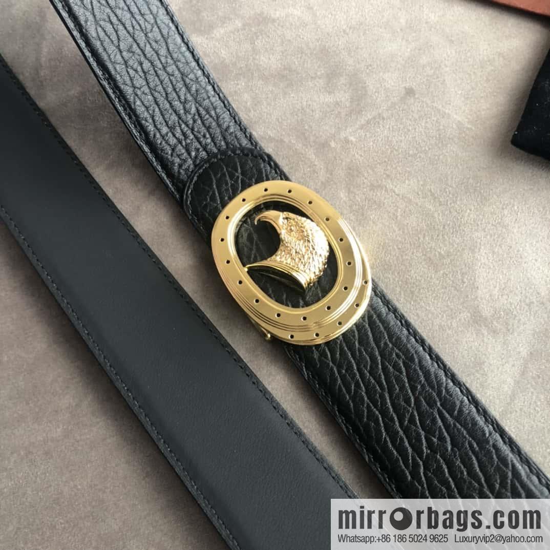 Stefano Ricci Stephen, Eagle Metal Buckle, Top Cowhide Elephant Textured Belt 3.8cm