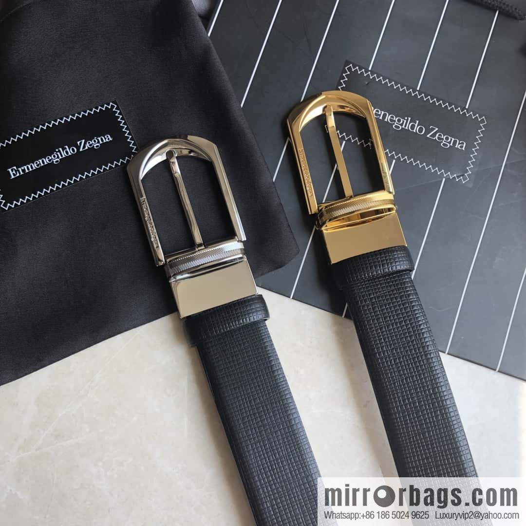 ZEGNA Zegna, men's business leisure rotating pin buckle imported first layer cowhide belt