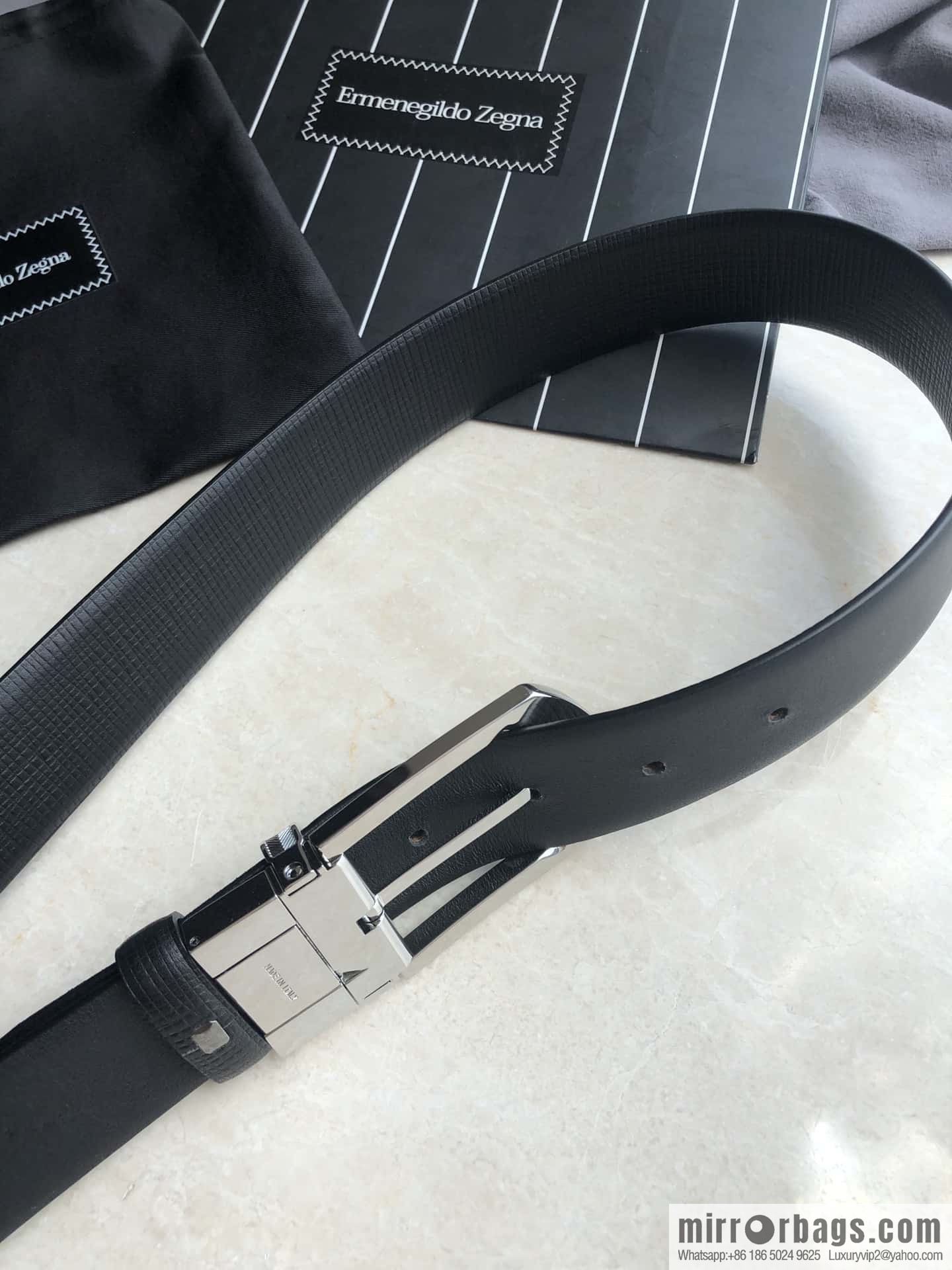 ZEGNA Zegna, men's business leisure rotating pin buckle imported first layer cowhide belt