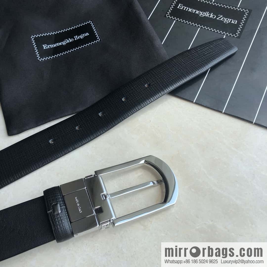 ZEGNA Zegna, men's business leisure rotating pin buckle imported first layer cowhide belt