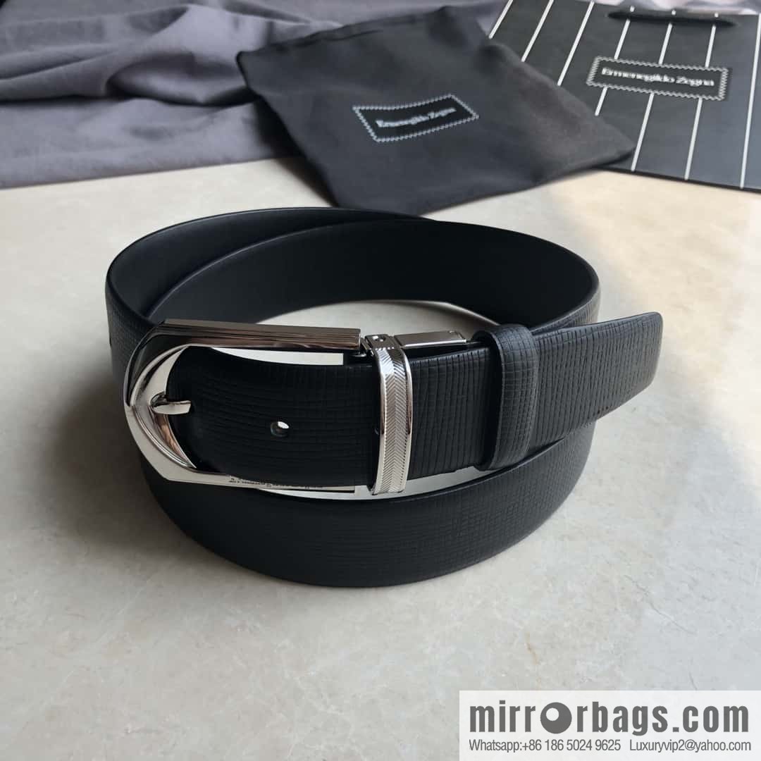 ZEGNA Zegna, men's business leisure rotating pin buckle imported first layer cowhide belt