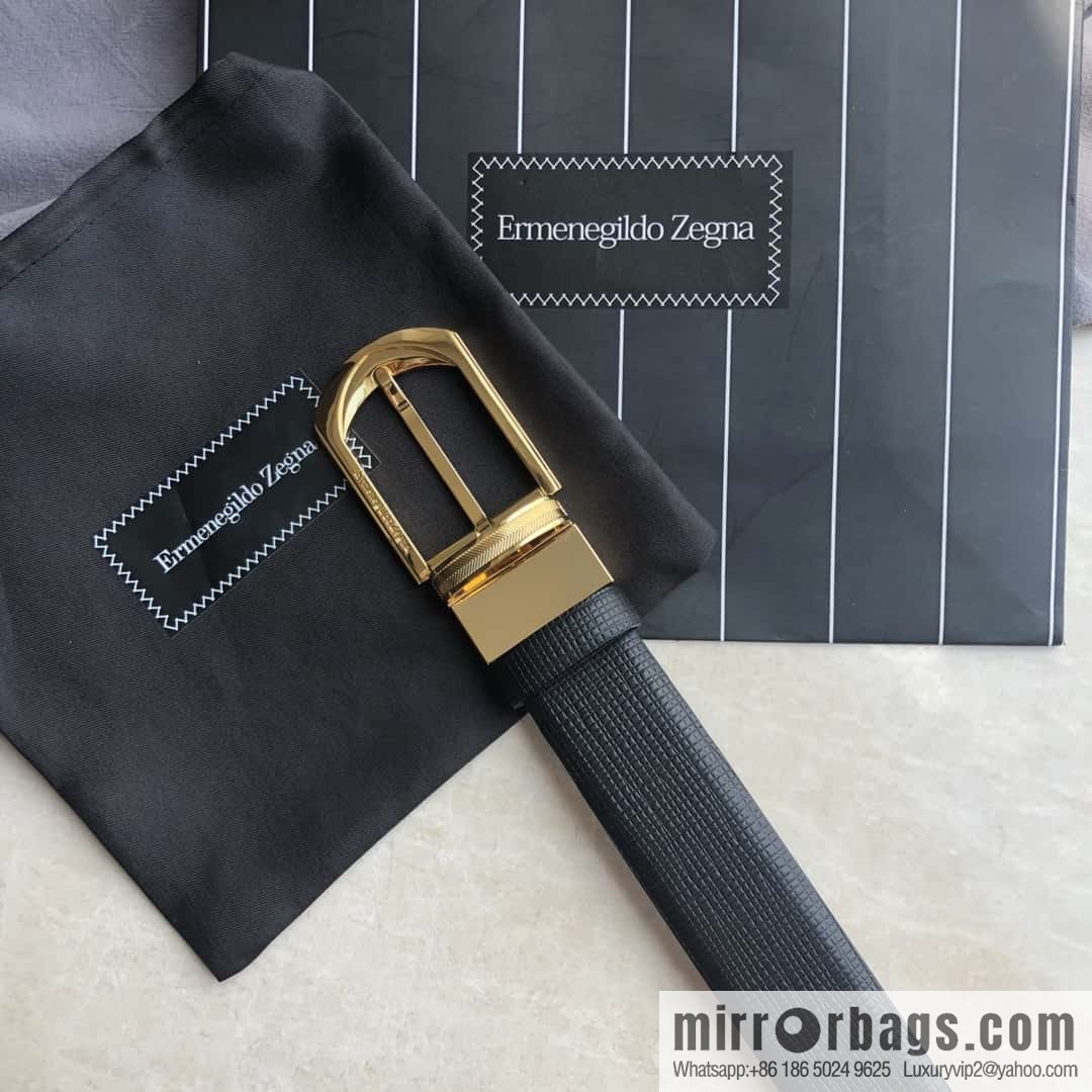 ZEGNA Zegna, men's business leisure rotating pin buckle imported first layer cowhide belt