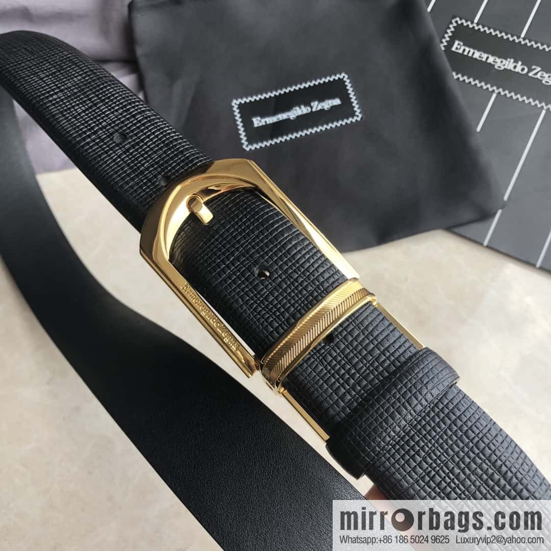 ZEGNA Zegna, men's business leisure rotating pin buckle imported first layer cowhide belt