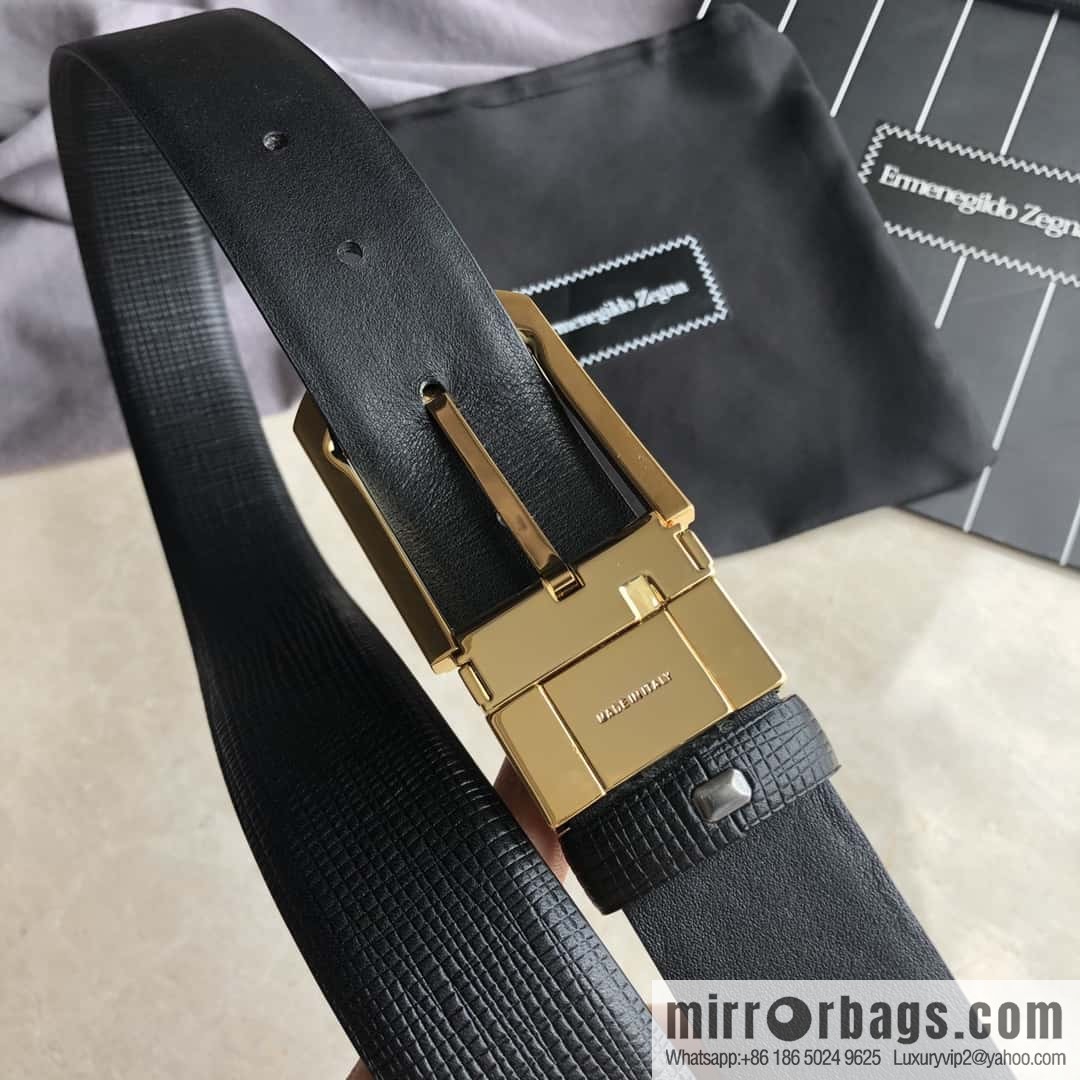 ZEGNA Zegna, men's business leisure rotating pin buckle imported first layer cowhide belt