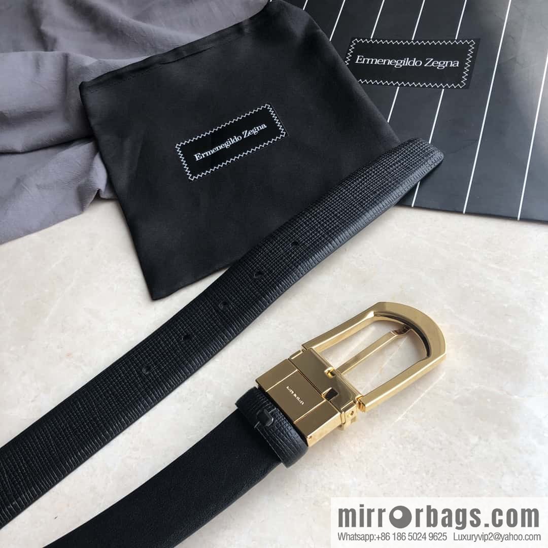 ZEGNA Zegna, men's business leisure rotating pin buckle imported first layer cowhide belt