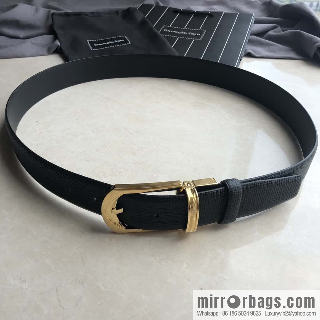 ZEGNA Zegna, men's business leisure rotating pin buckle imported first layer cowhide belt