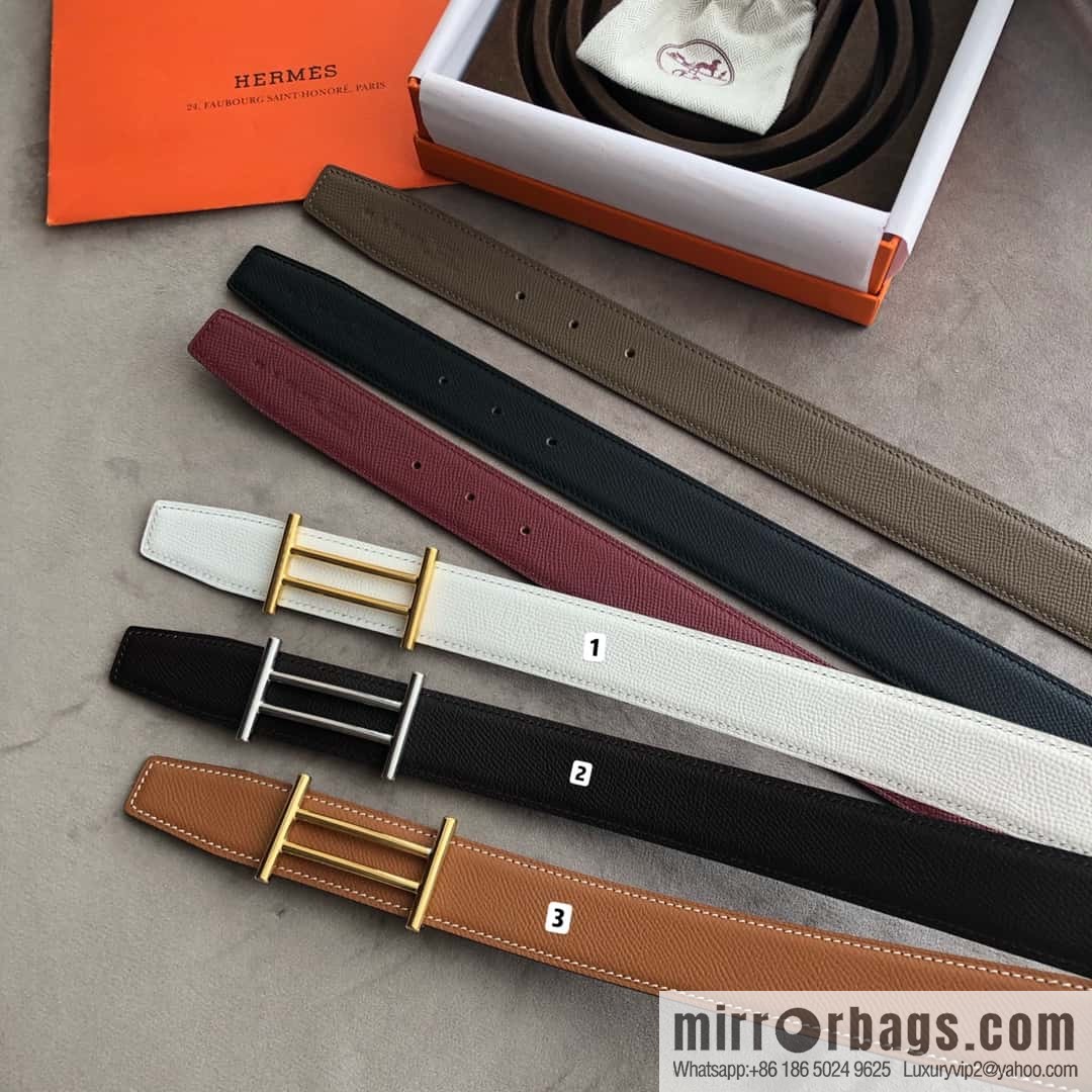 Hermes Hermes, the most ramped knight buckle, double-sided palm pattern original leather belt 32mm