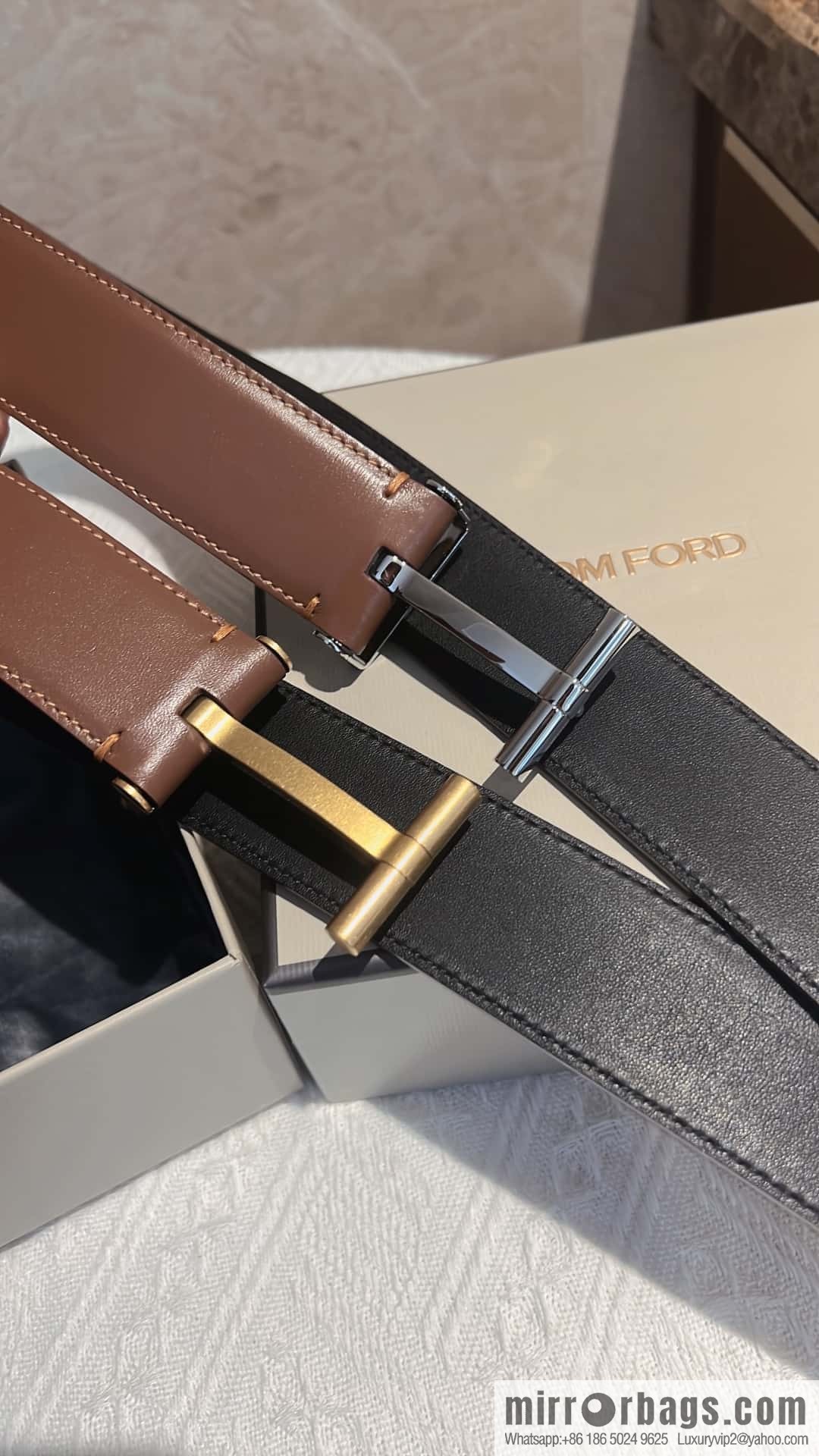 TOMFORD Tom Ford Men's T-Buckle Double-Sided Belt 4.0cm