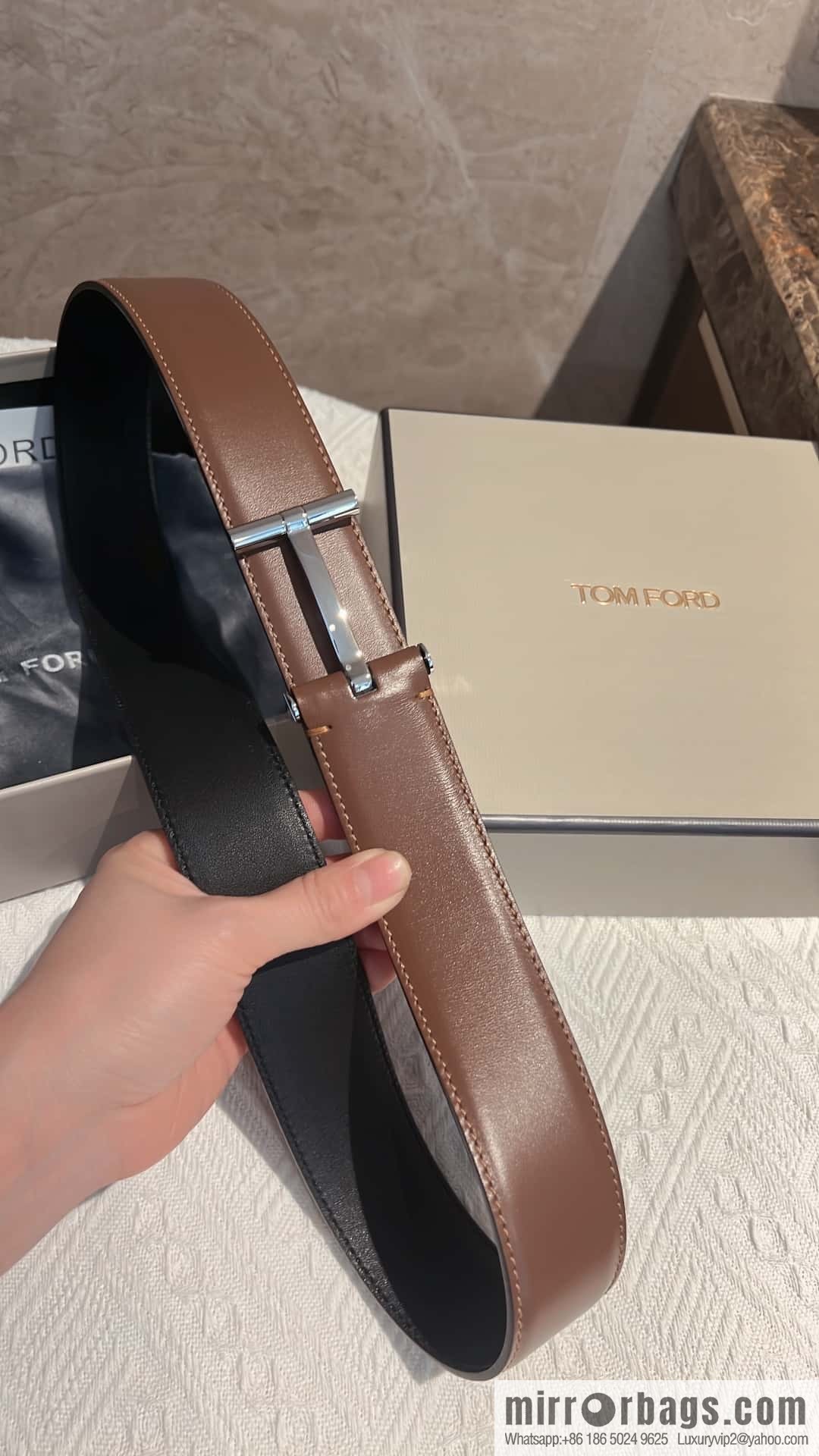 TOMFORD Tom Ford Men's T-Buckle Double-Sided Belt 4.0cm