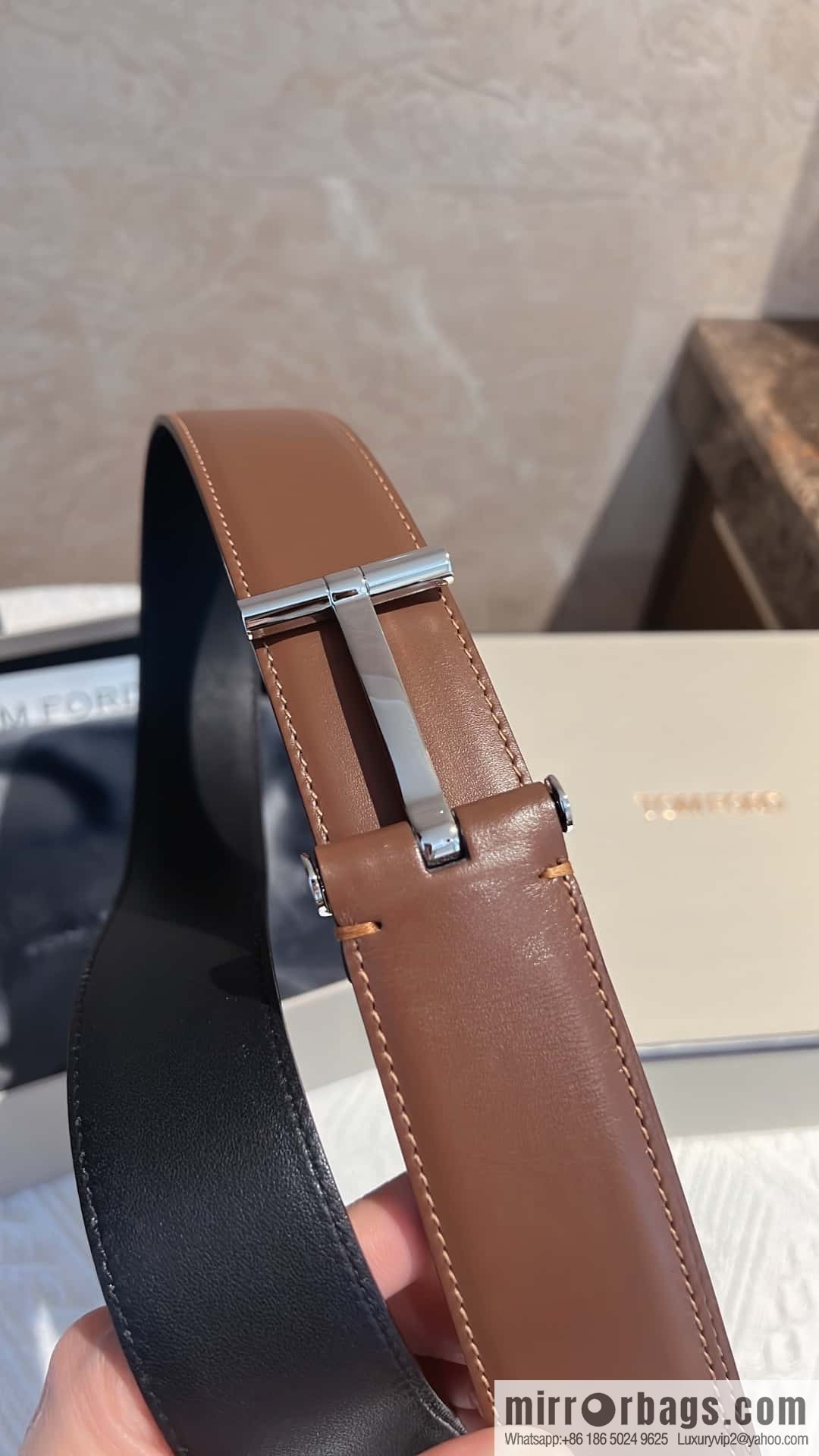 TOMFORD Tom Ford Men's T-Buckle Double-Sided Belt 4.0cm