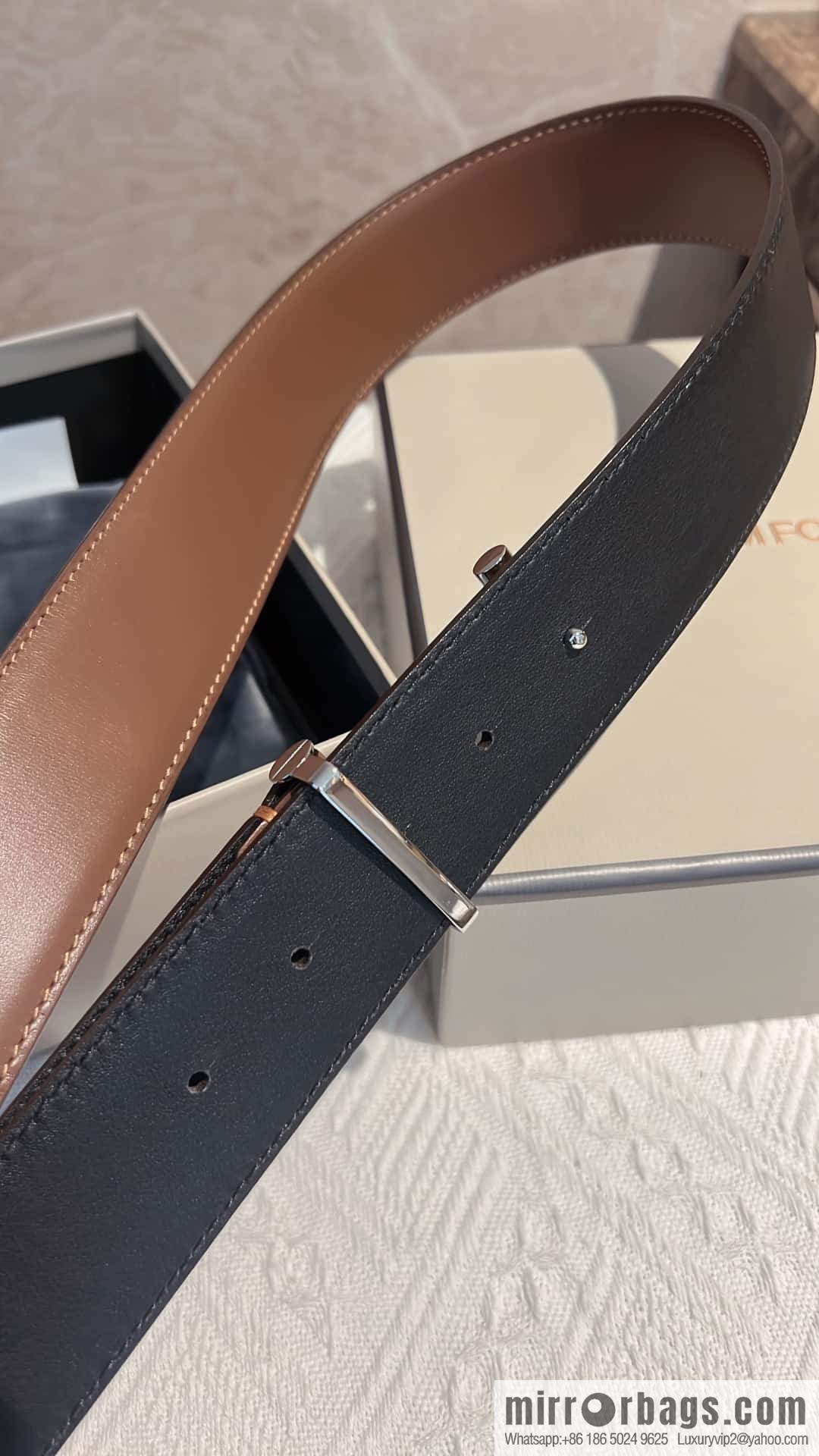 TOMFORD Tom Ford Men's T-Buckle Double-Sided Belt 4.0cm