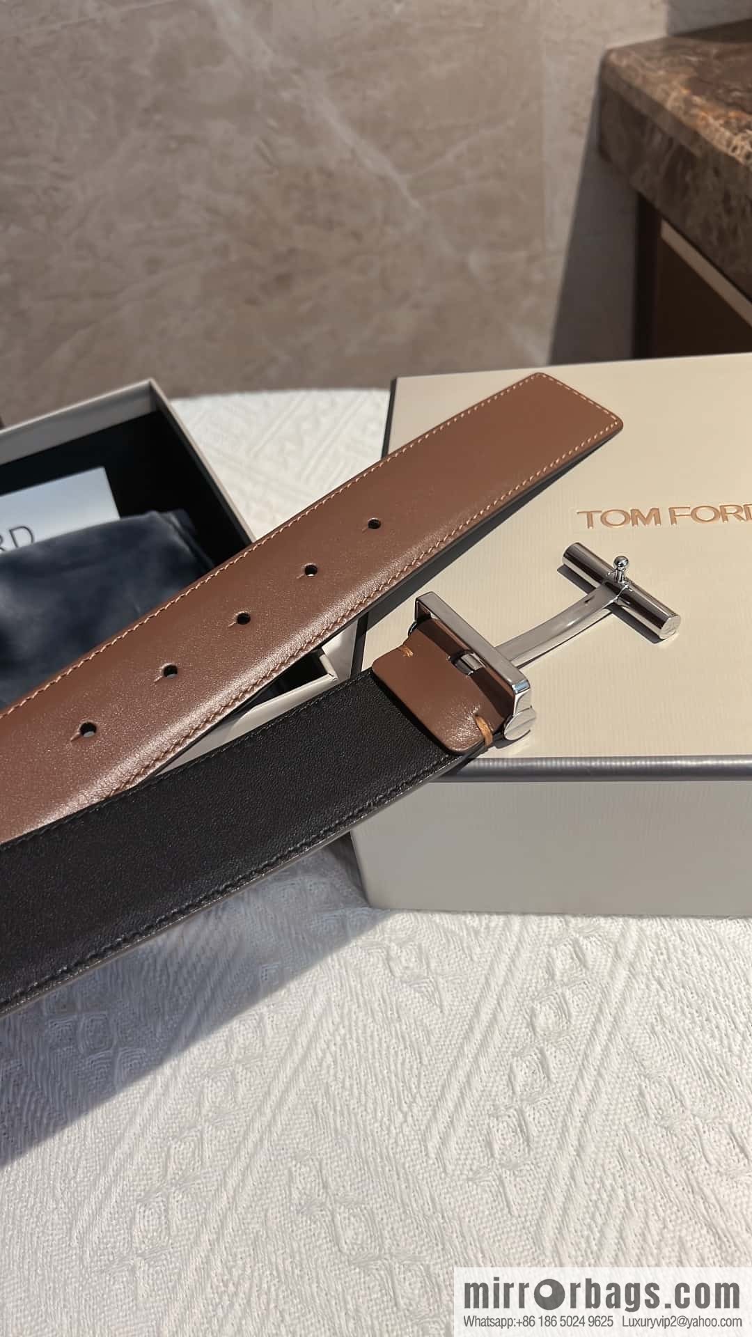 TOMFORD Tom Ford Men's T-Buckle Double-Sided Belt 4.0cm