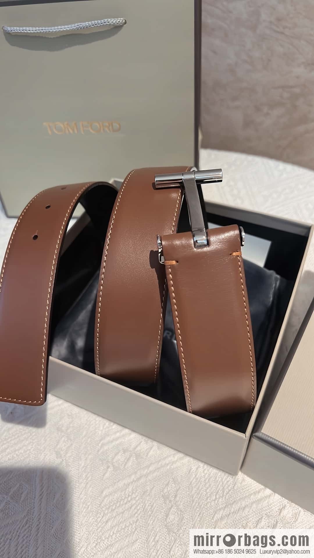 TOMFORD Tom Ford Men's T-Buckle Double-Sided Belt 4.0cm