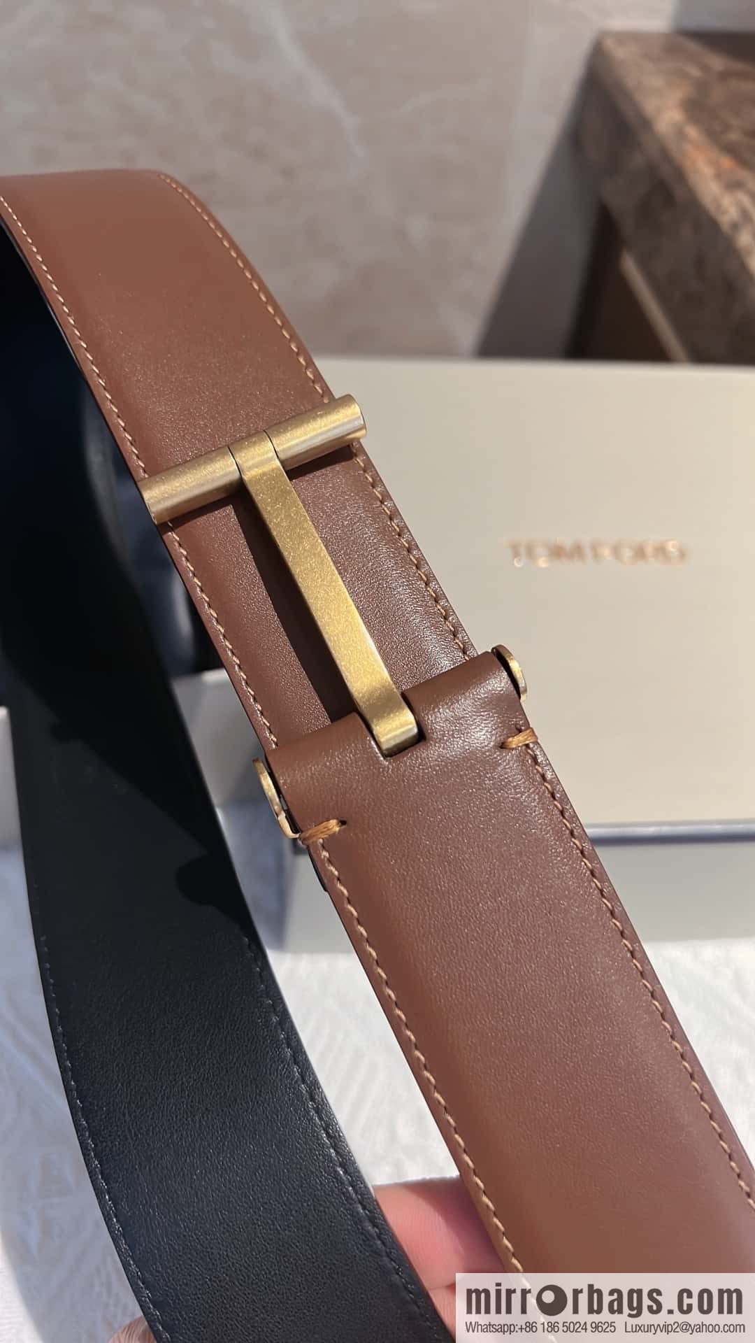 TOMFORD Tom Ford Men's T-Buckle Double-Sided Belt 4.0cm