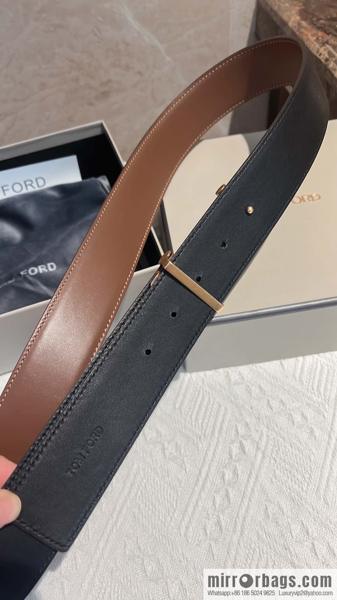 TOMFORD Tom Ford Men's T-Buckle Double-Sided Belt 4.0cm