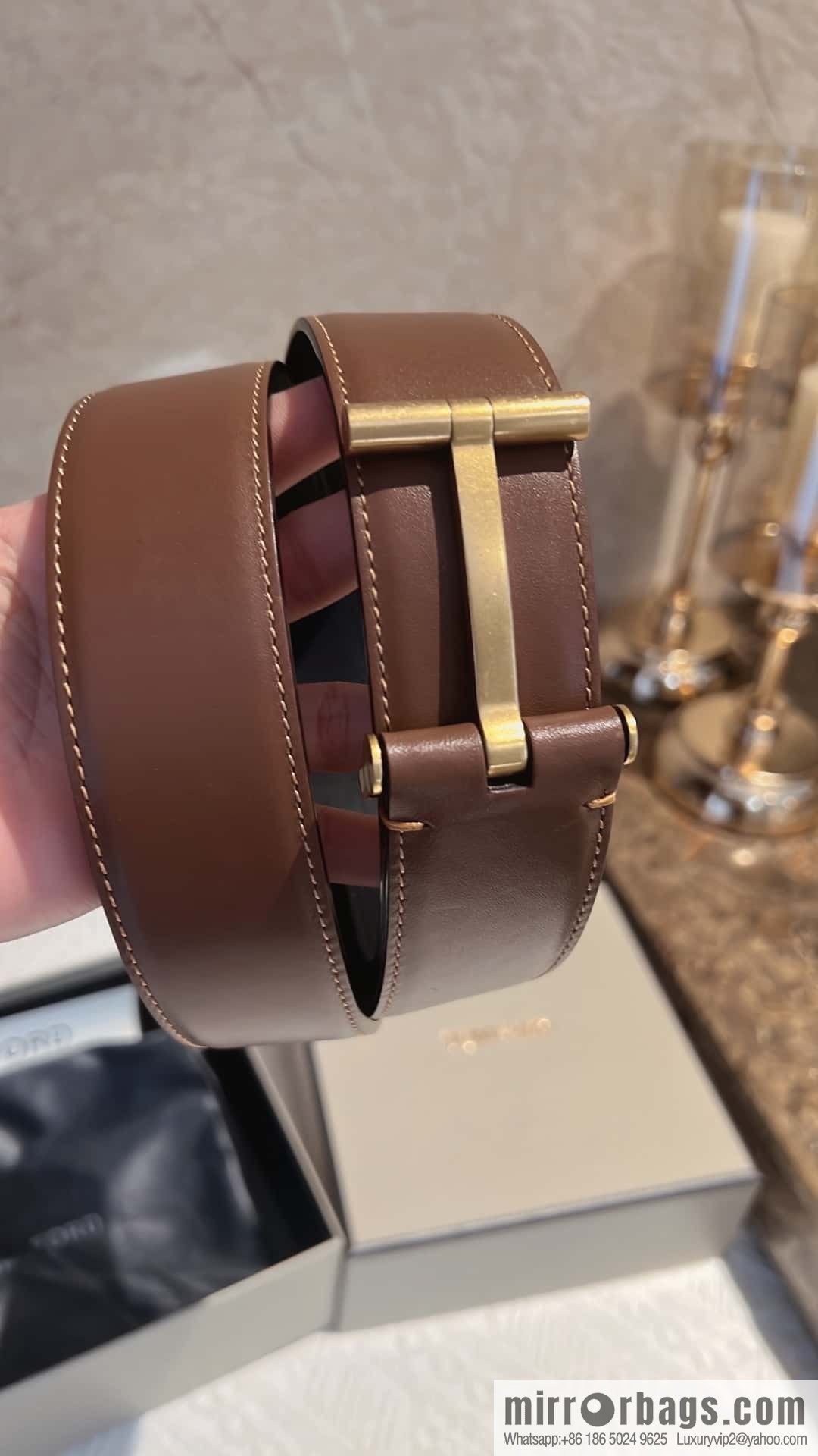 TOMFORD Tom Ford Men's T-Buckle Double-Sided Belt 4.0cm