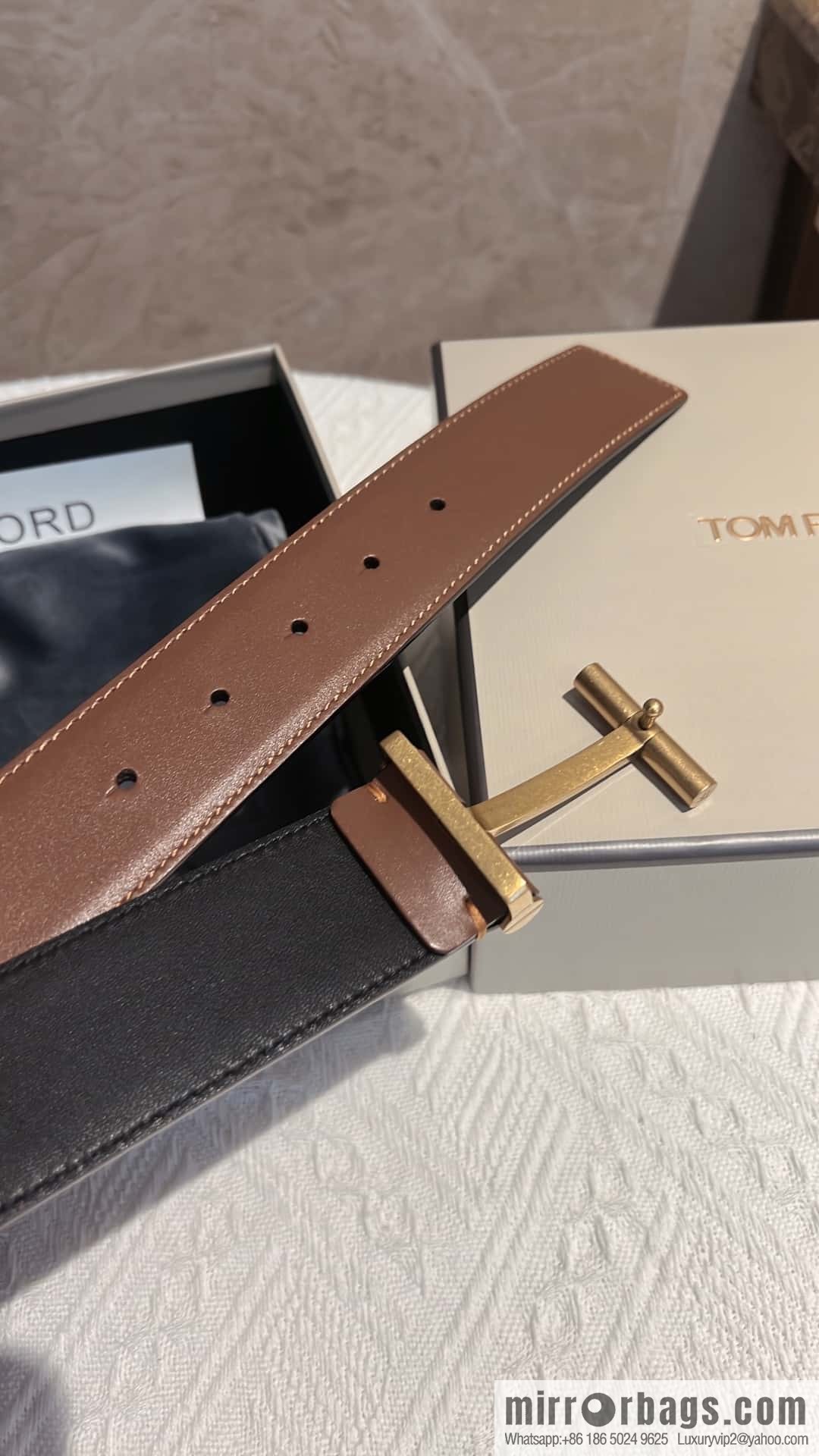 TOMFORD Tom Ford Men's T-Buckle Double-Sided Belt 4.0cm