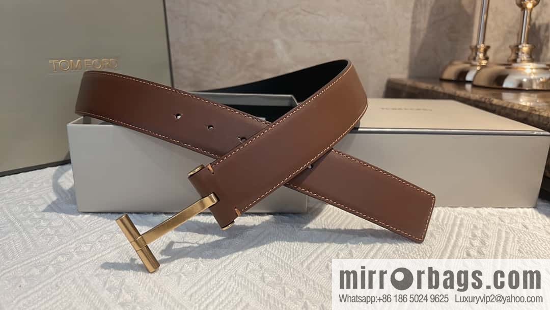 TOMFORD Tom Ford Men's T-Buckle Double-Sided Belt 4.0cm