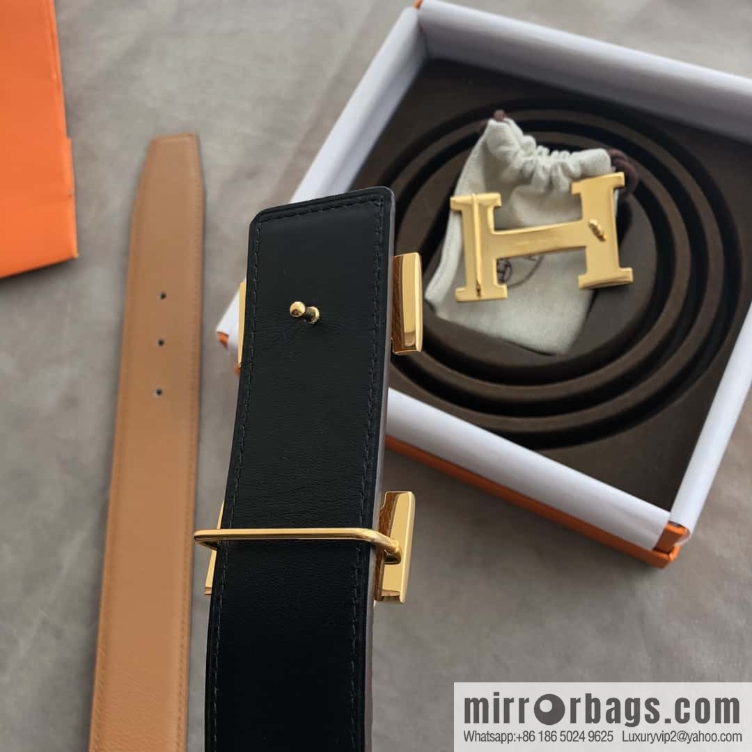 Hermes Hermes, stainless steel 316H metal buckle, palm pattern original leather belt 3.8cm