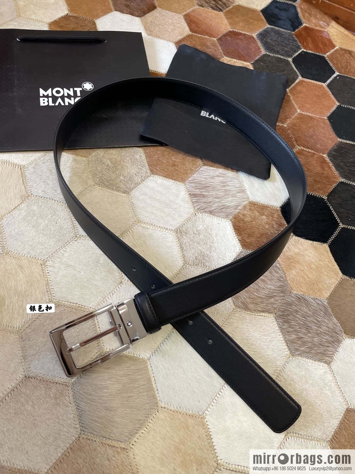 MONTBLANC Montblanc, boutique pin buckle, imported double-sided first-layer cowhide belt