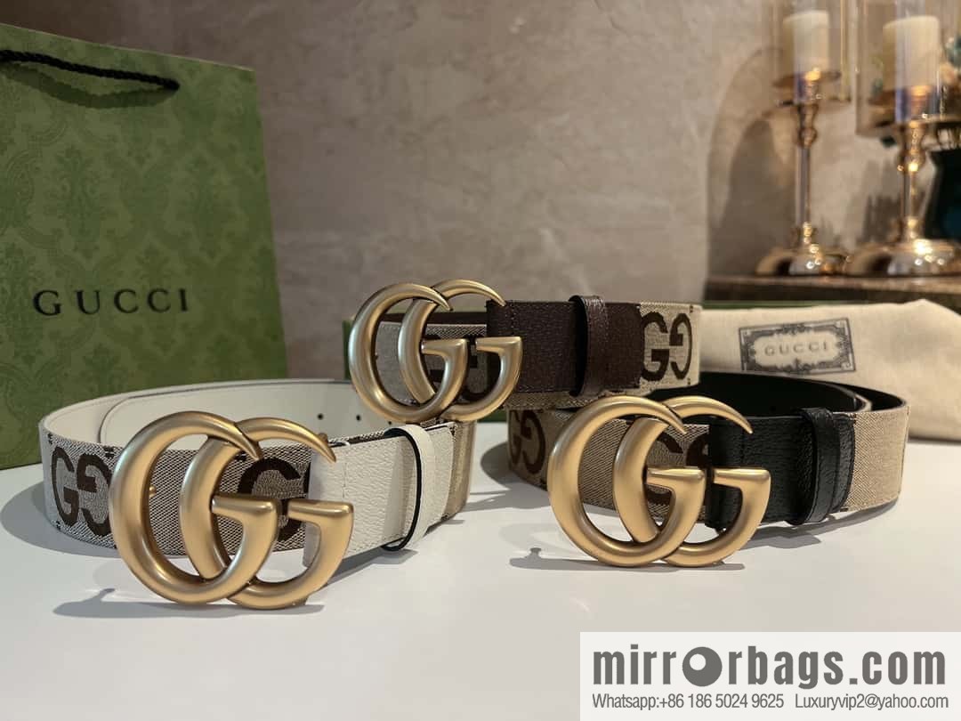 GUCCI Gucci, double G letter interwoven pattern buckle wide version belt 4cm wide