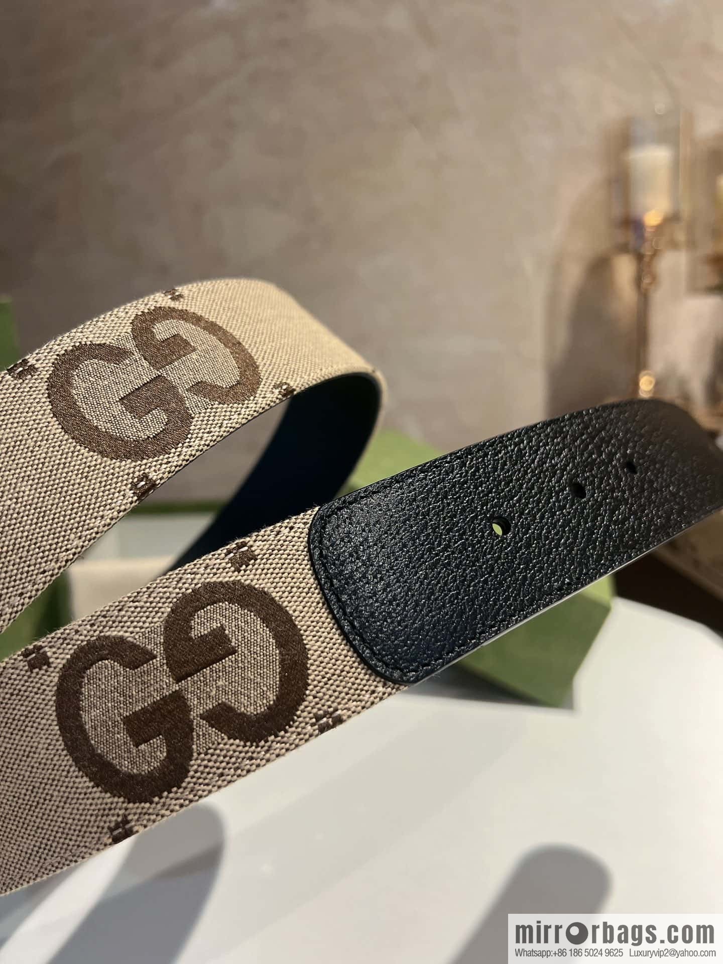 GUCCI Gucci, double G letter interwoven pattern buckle wide version belt 4cm wide