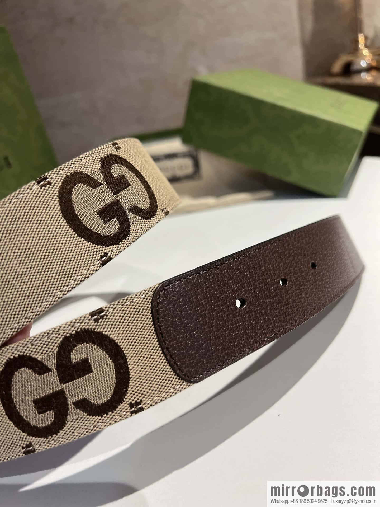 GUCCI Gucci, double G letter interwoven pattern buckle wide version belt 4cm wide