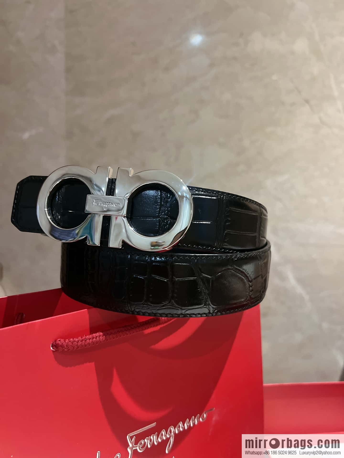 Ferragamo Ferragamo, imported cowhide belt 3.5cm