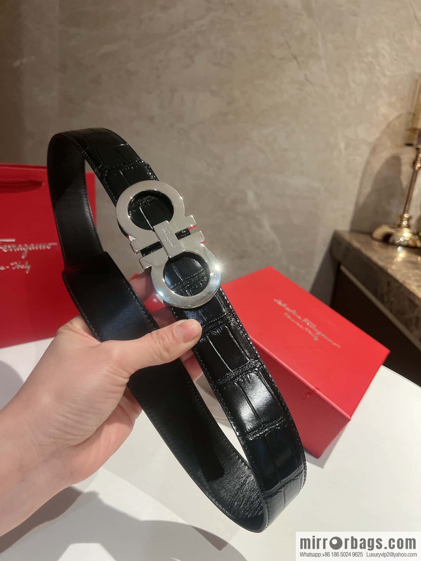 Ferragamo Ferragamo, imported cowhide belt 3.5cm
