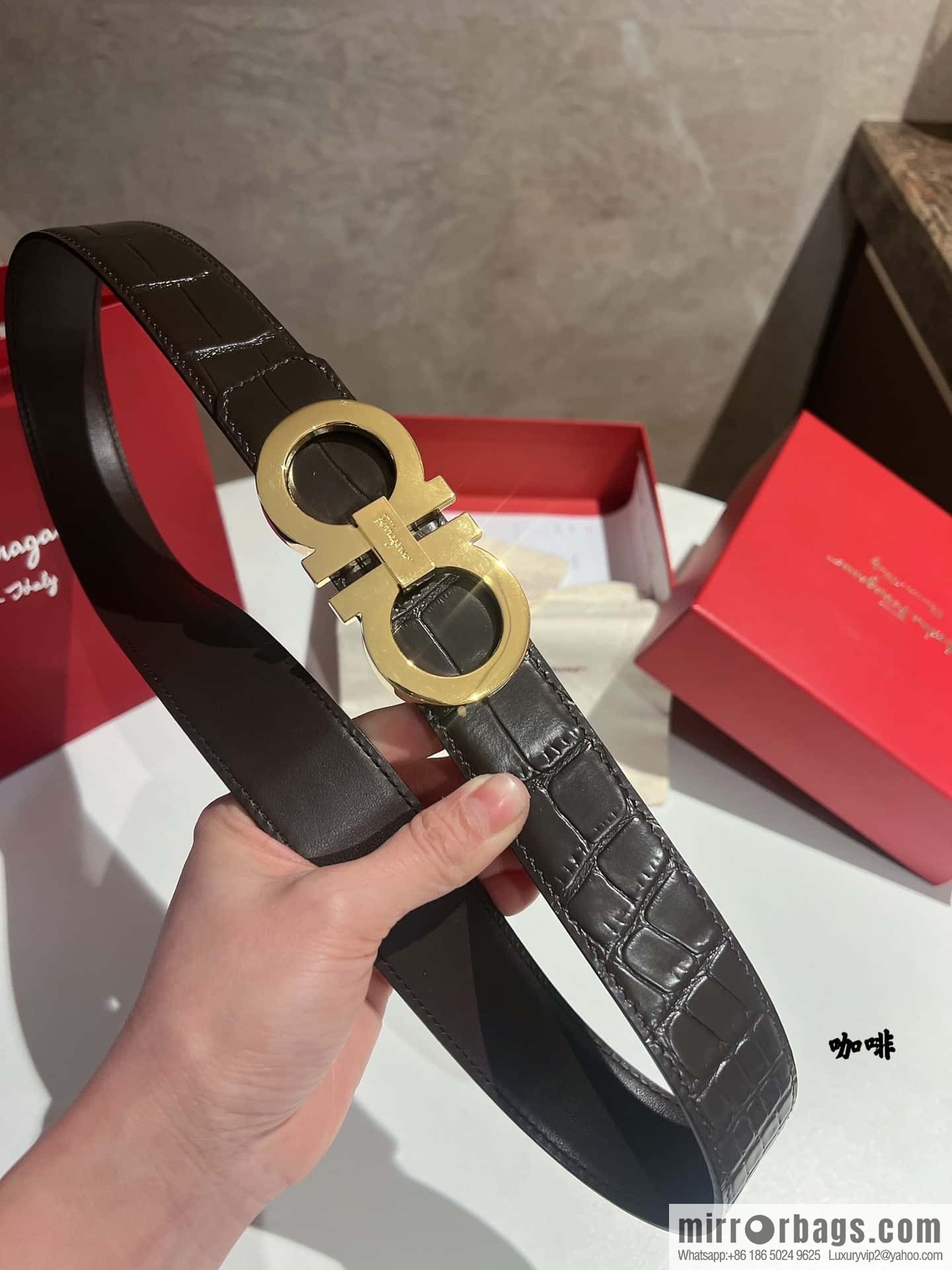 Ferragamo Ferragamo, imported cowhide belt 3.5cm
