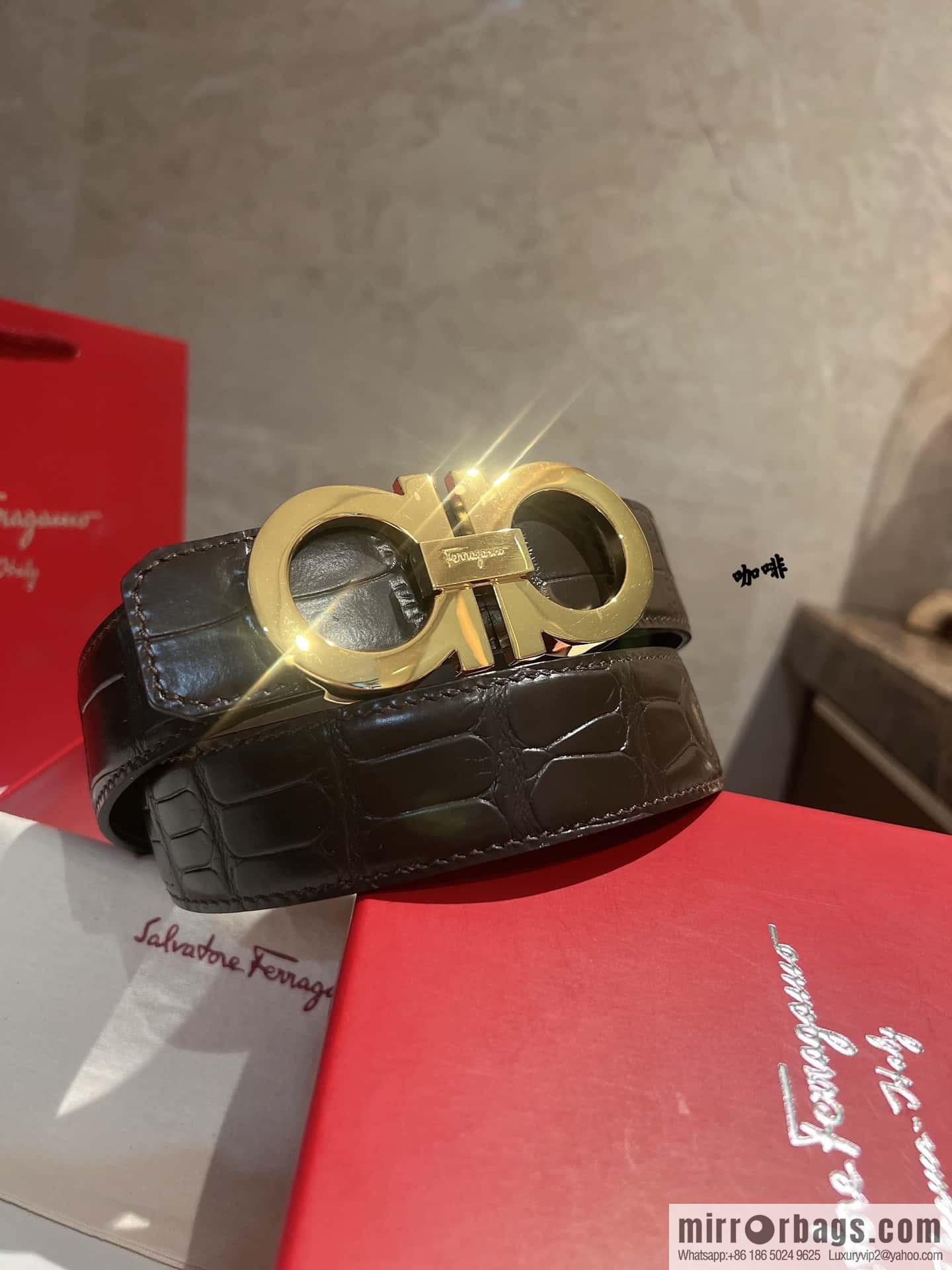 Ferragamo Ferragamo, imported cowhide belt 3.5cm