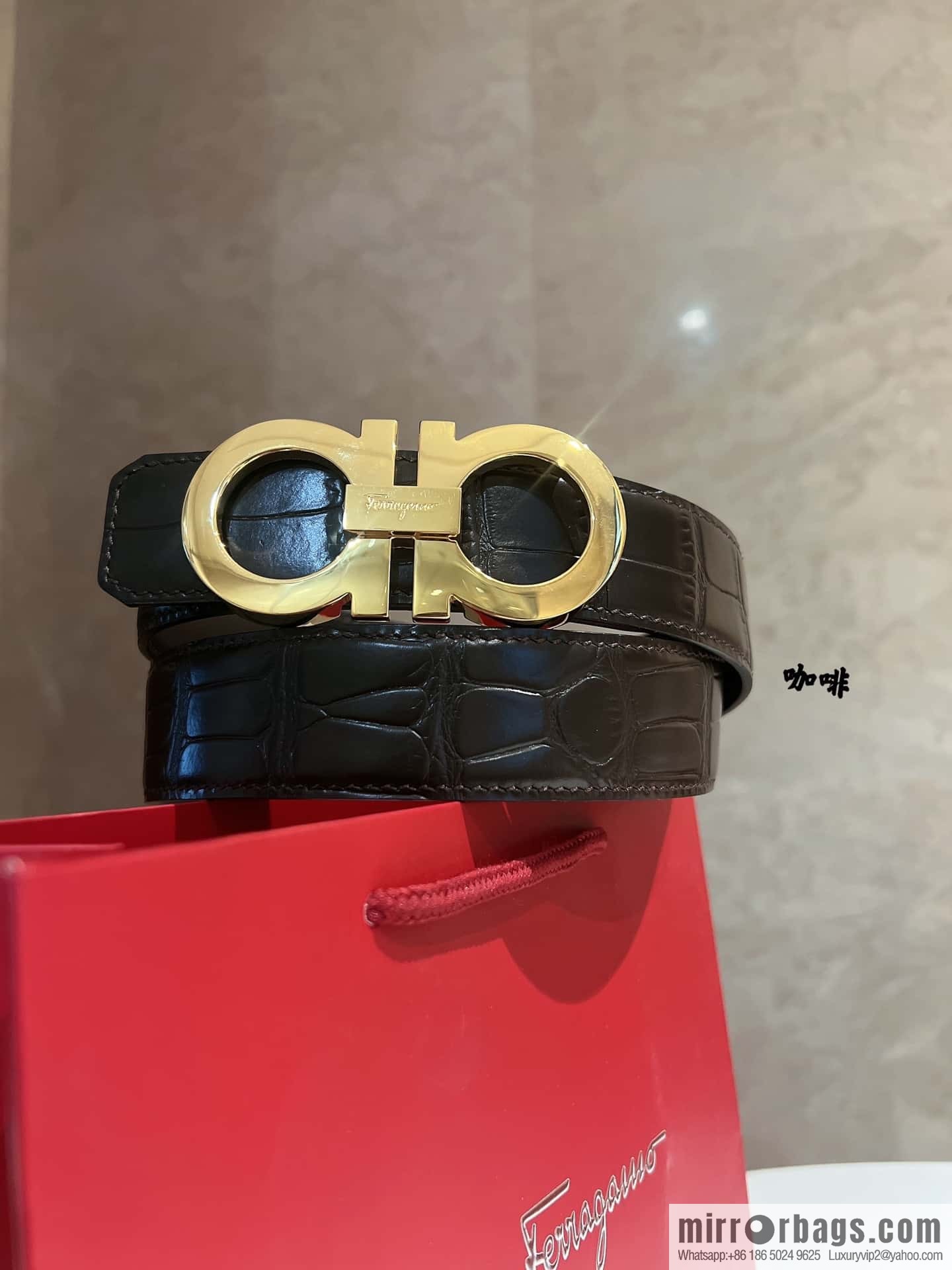 Ferragamo Ferragamo, imported cowhide belt 3.5cm