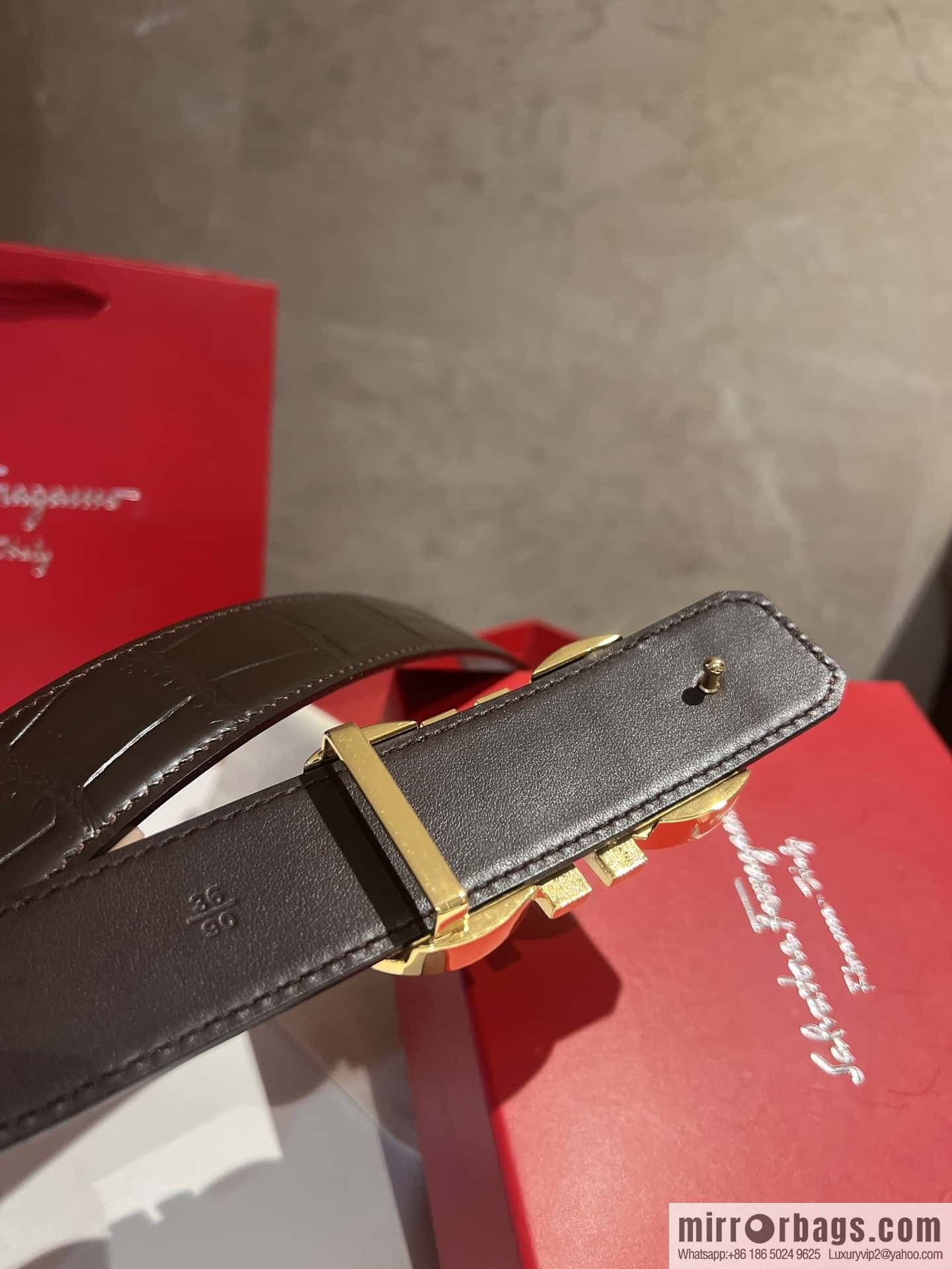 Ferragamo Ferragamo, imported cowhide belt 3.5cm