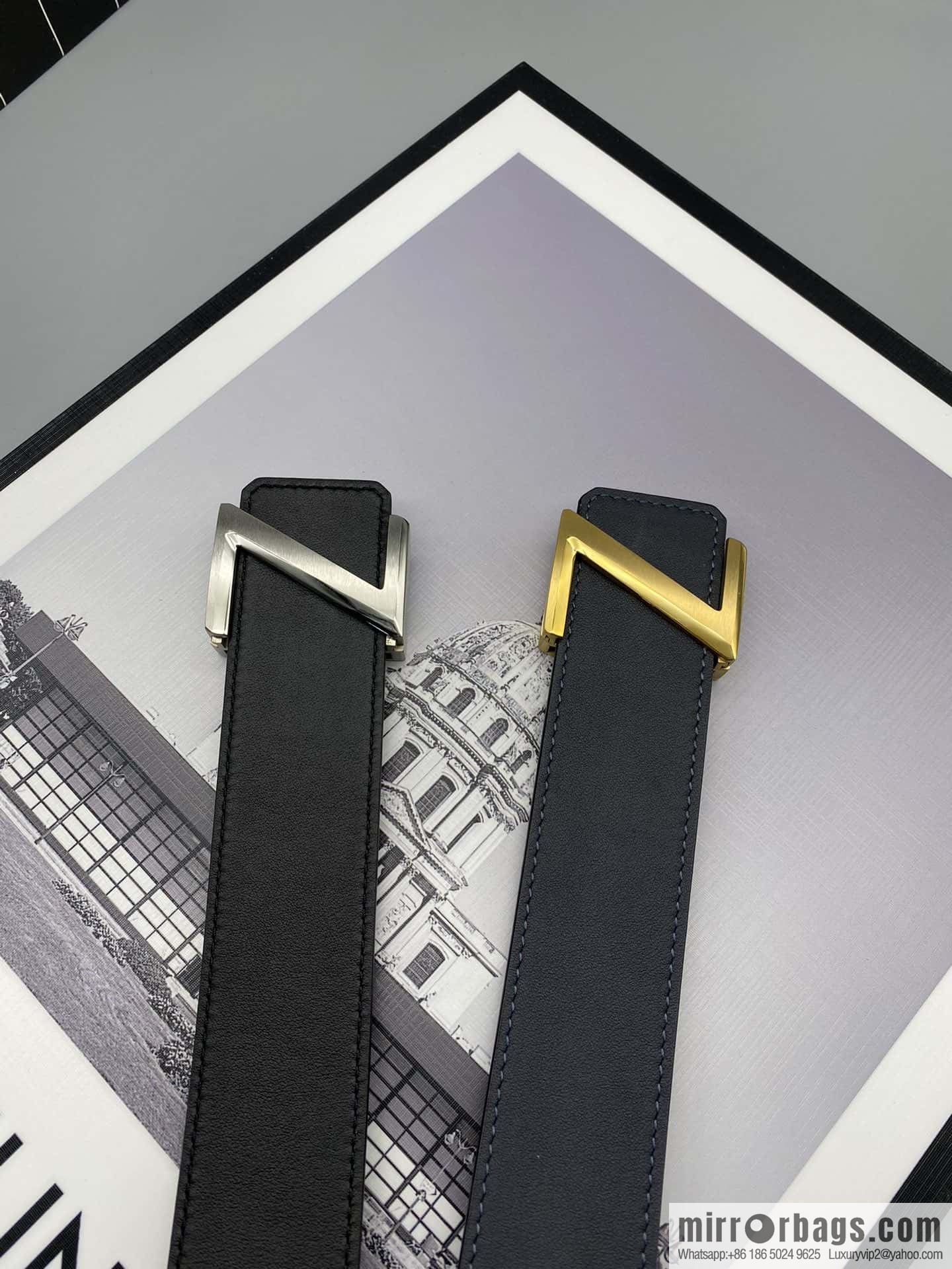 ZEGNA Zegna, stainless steel hardware Z push buckle, double-sided cowhide belt 4.0CM